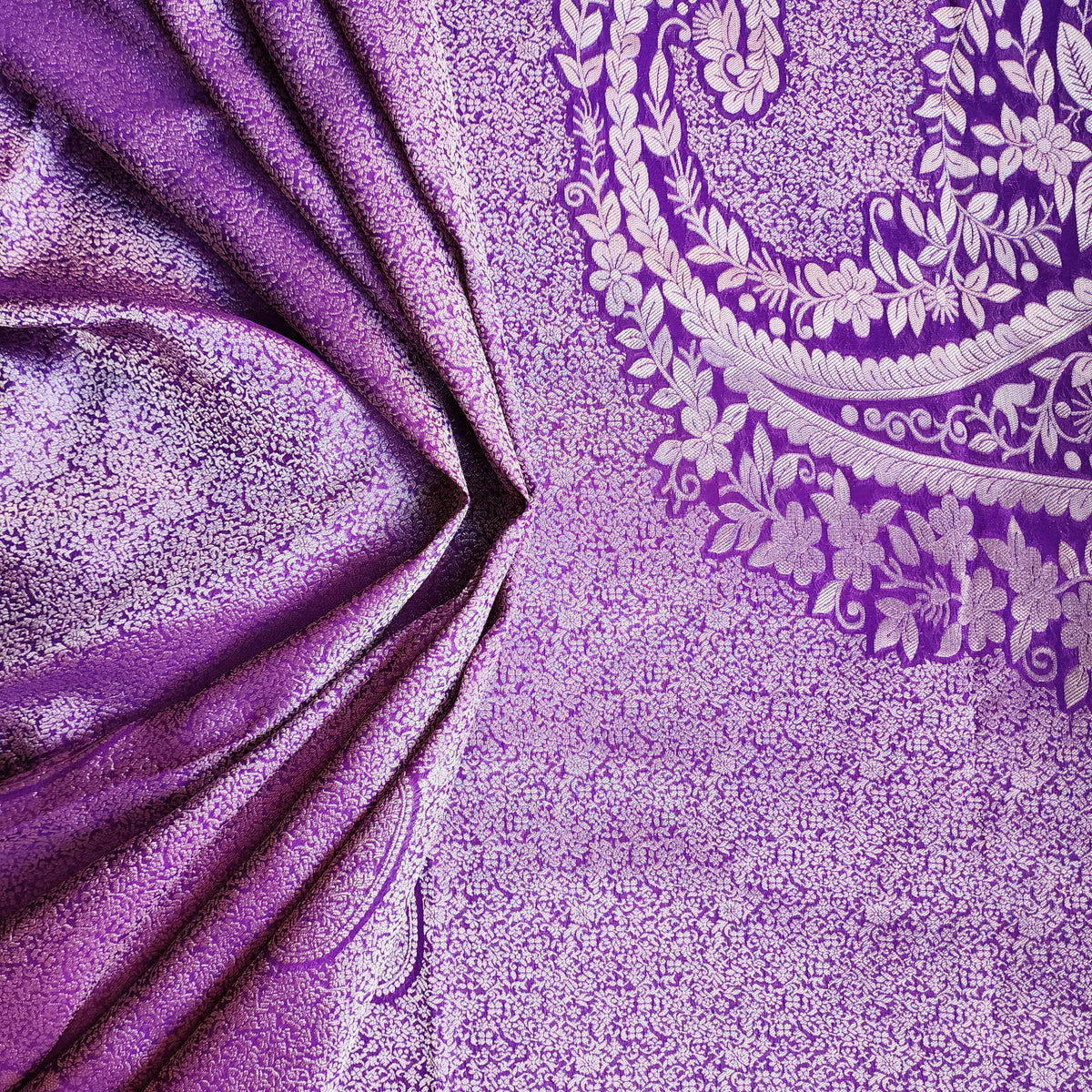 Dark Purple Katan Tanchoi Saree