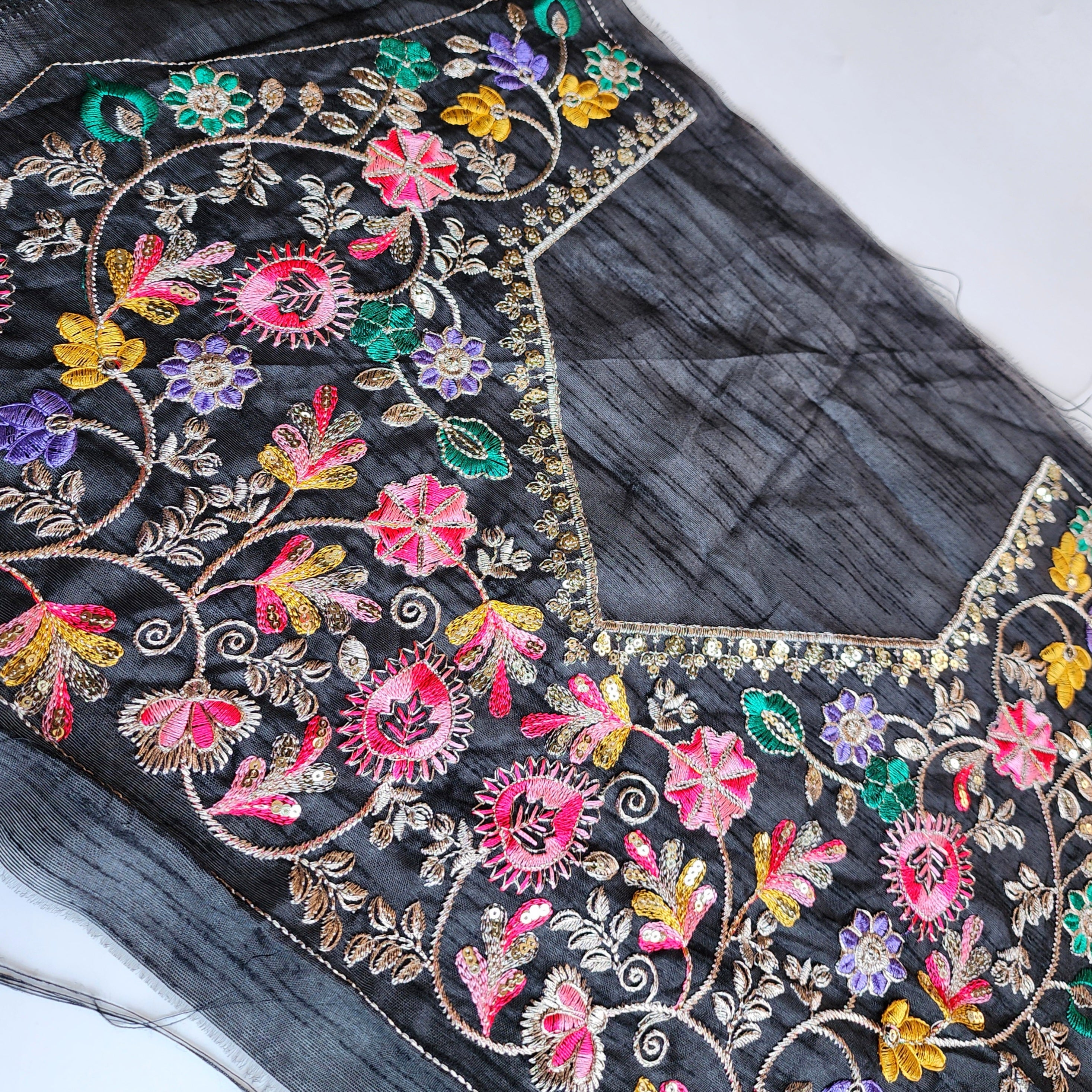 Embroidered Bandhani Designer Saree in Black
