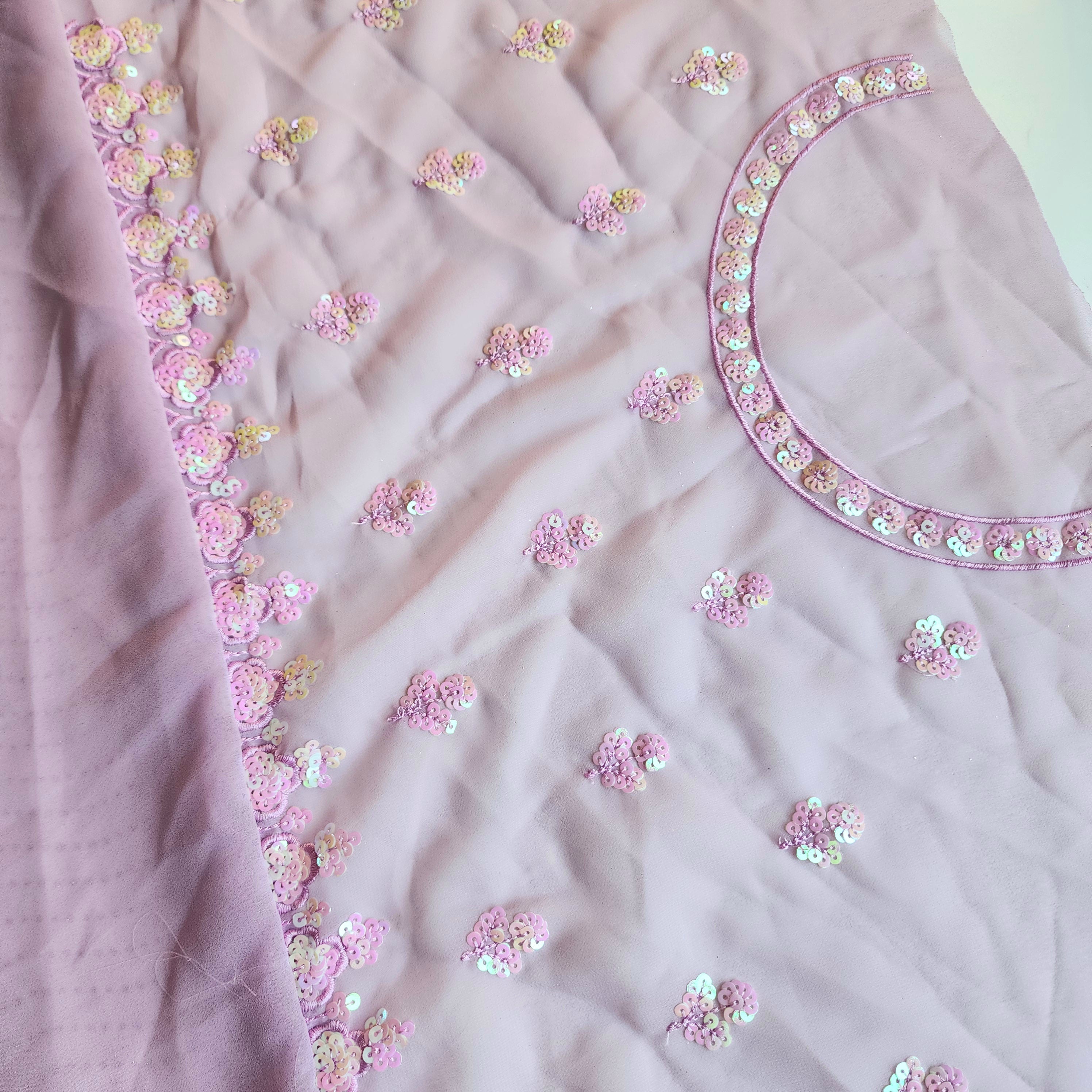 Dusty Orchid Designer Sequinned Saree