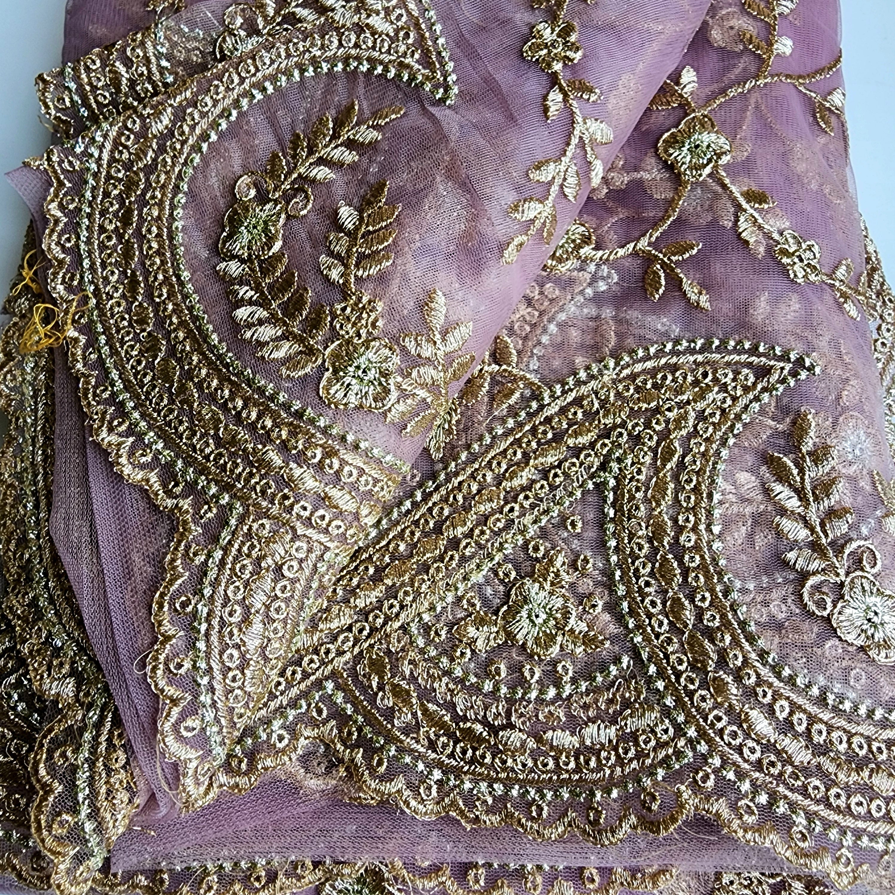 Pink Zardozi Embroidered Embellished Designer Net Saree