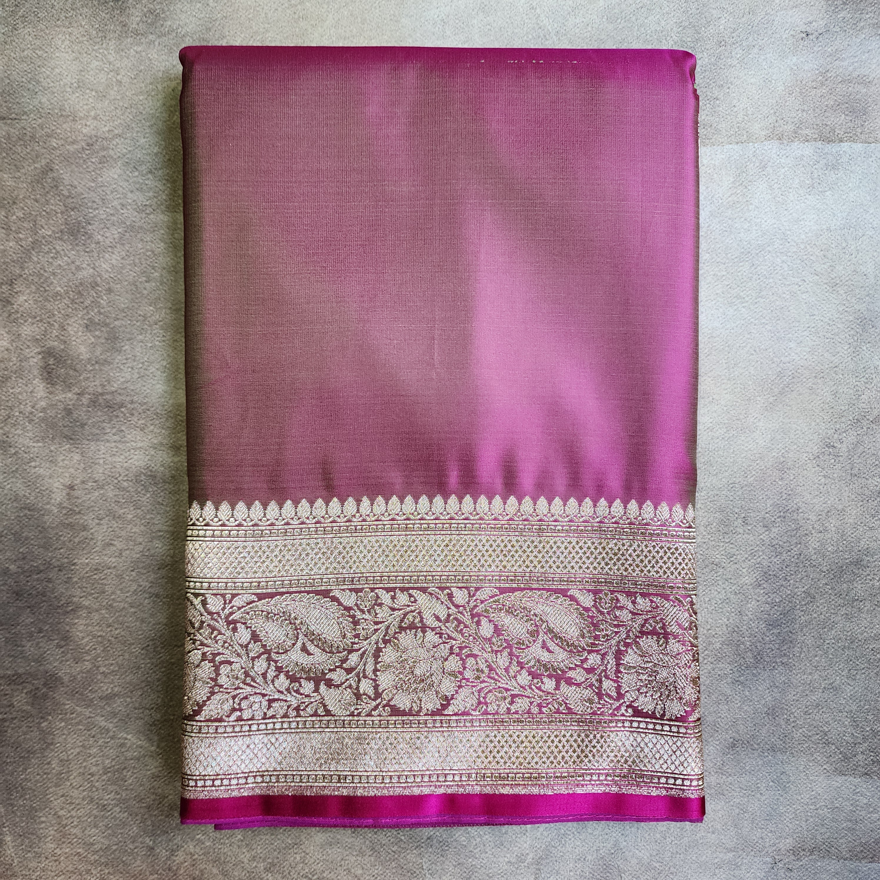 Dhoop Chhaon Mauve Banarasi Katan Silk Saree