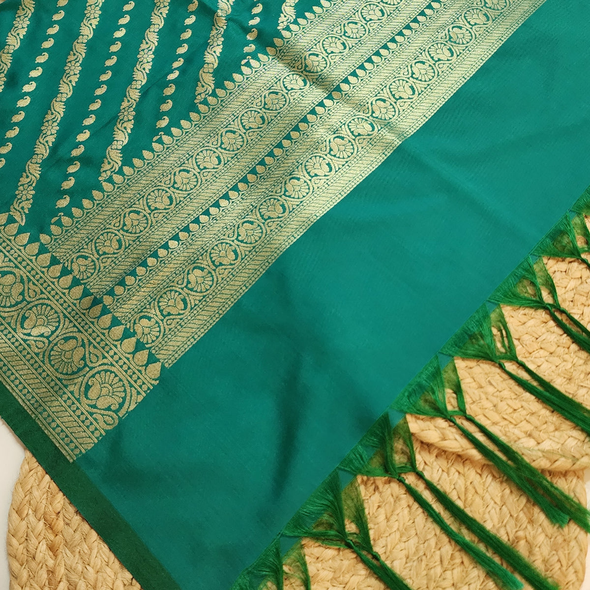 Teal Blue - Banarasi Leheriya Style Dupatta