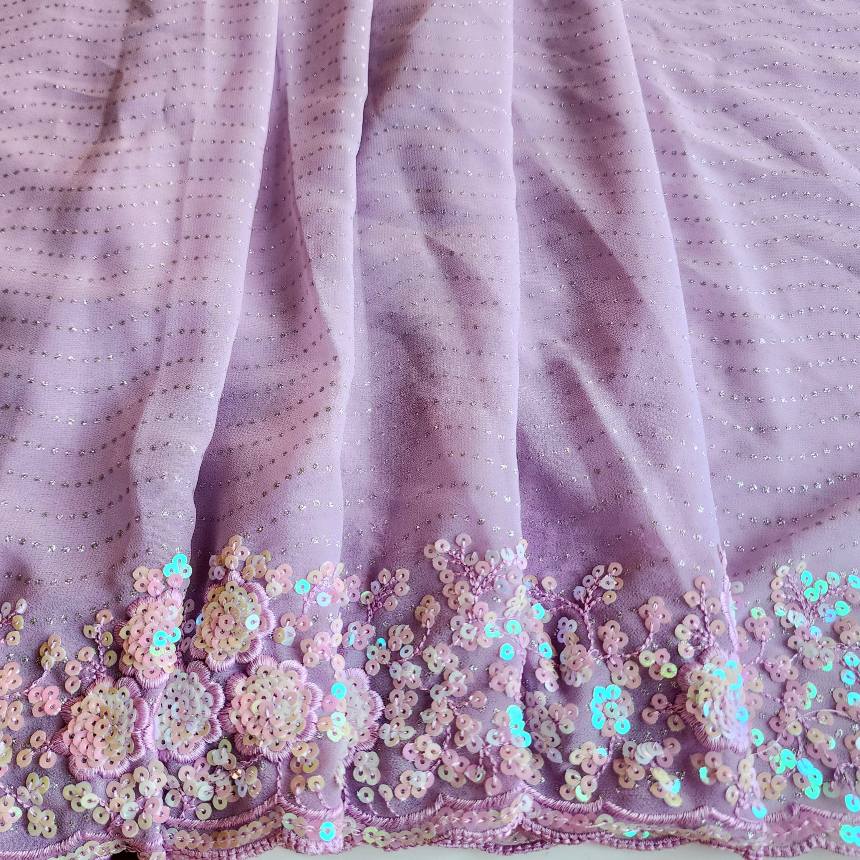 Dusty Orchid Designer Sequinned Saree