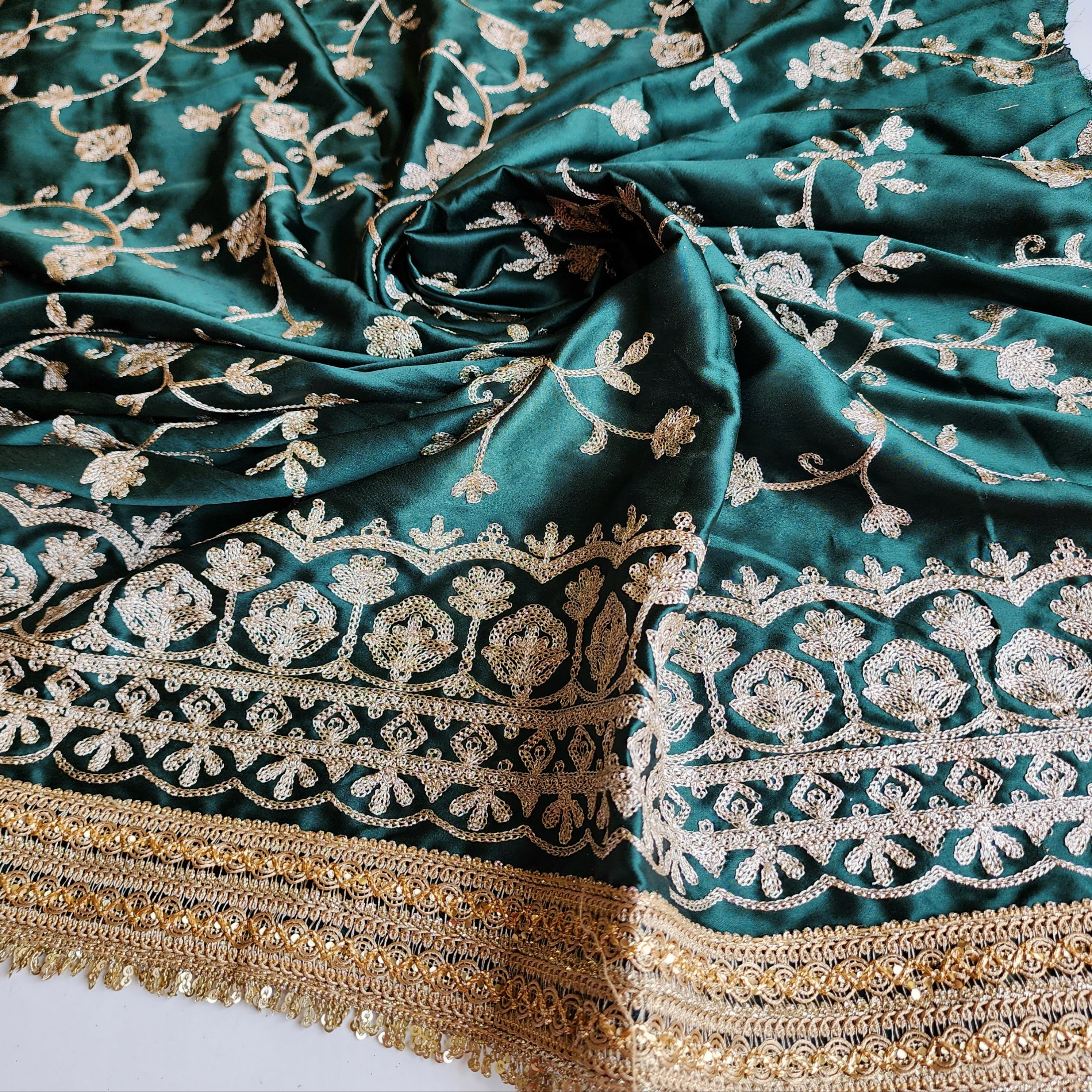 Pastel Green Designer Chiffon Silk Saree