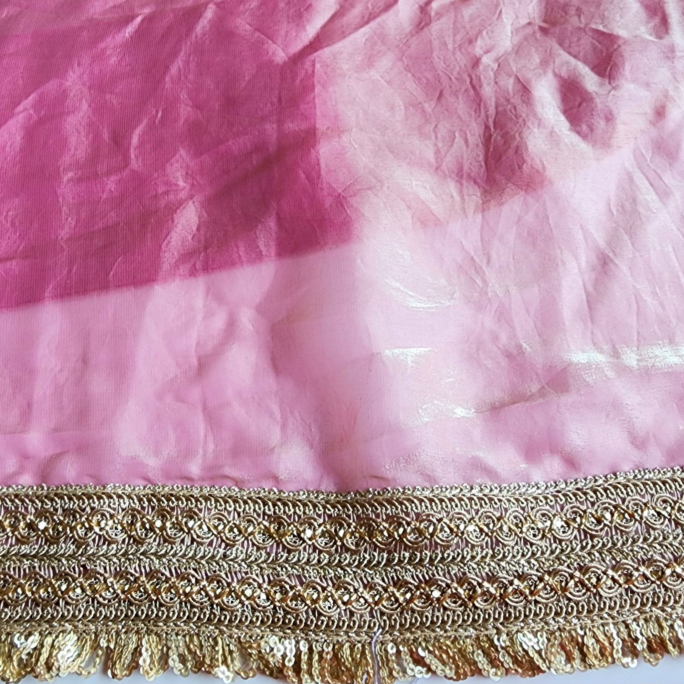Pastel Pink Designer Chiffon Silk Saree with Readymade Blouse