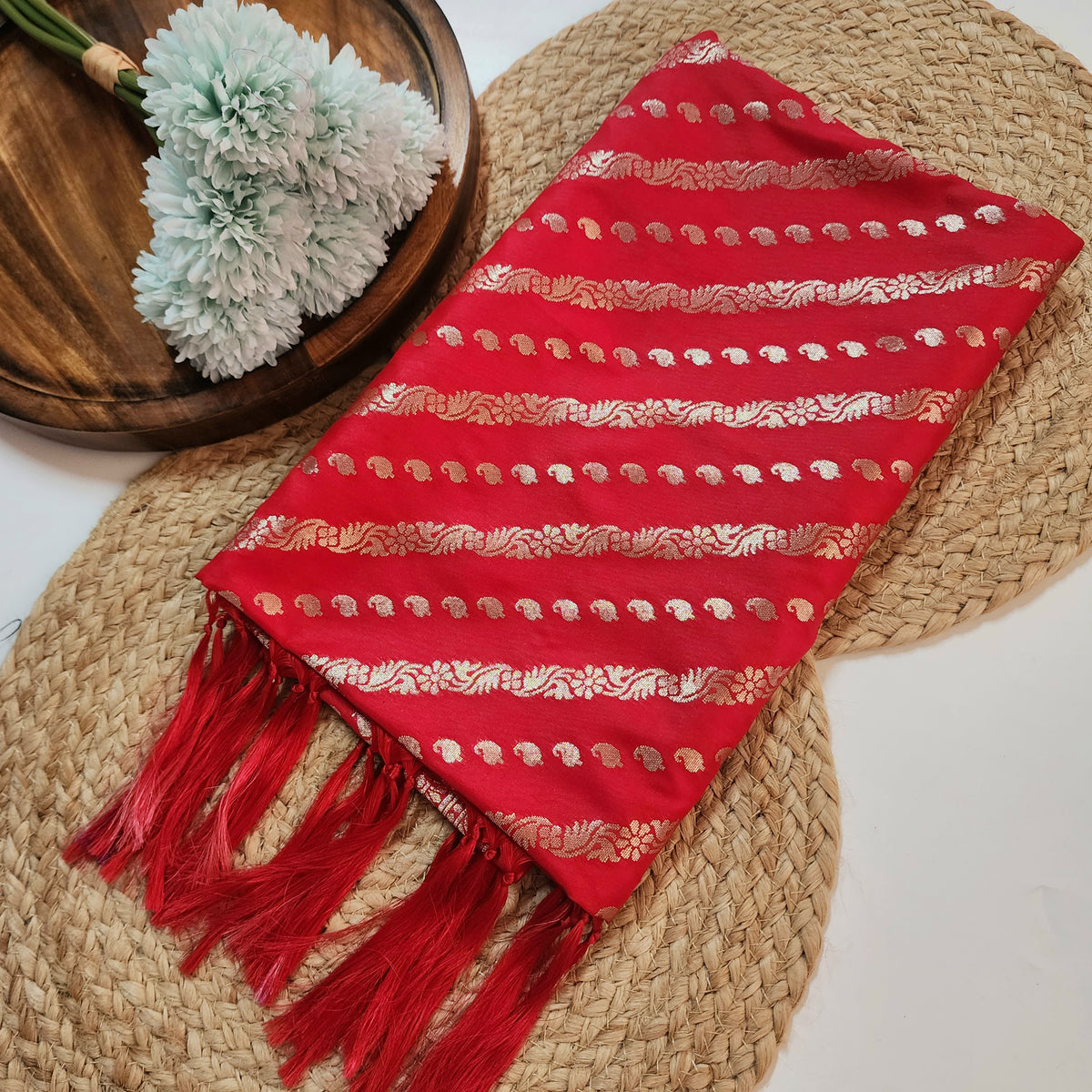 Red - Banarasi Leheriya Style Dupatta