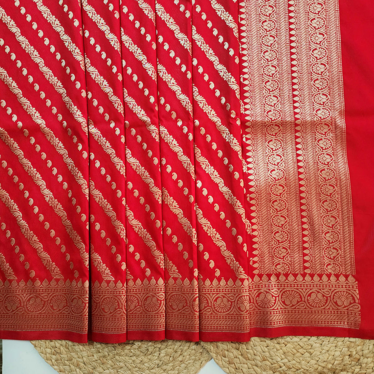 Red - Banarasi Leheriya Style Dupatta