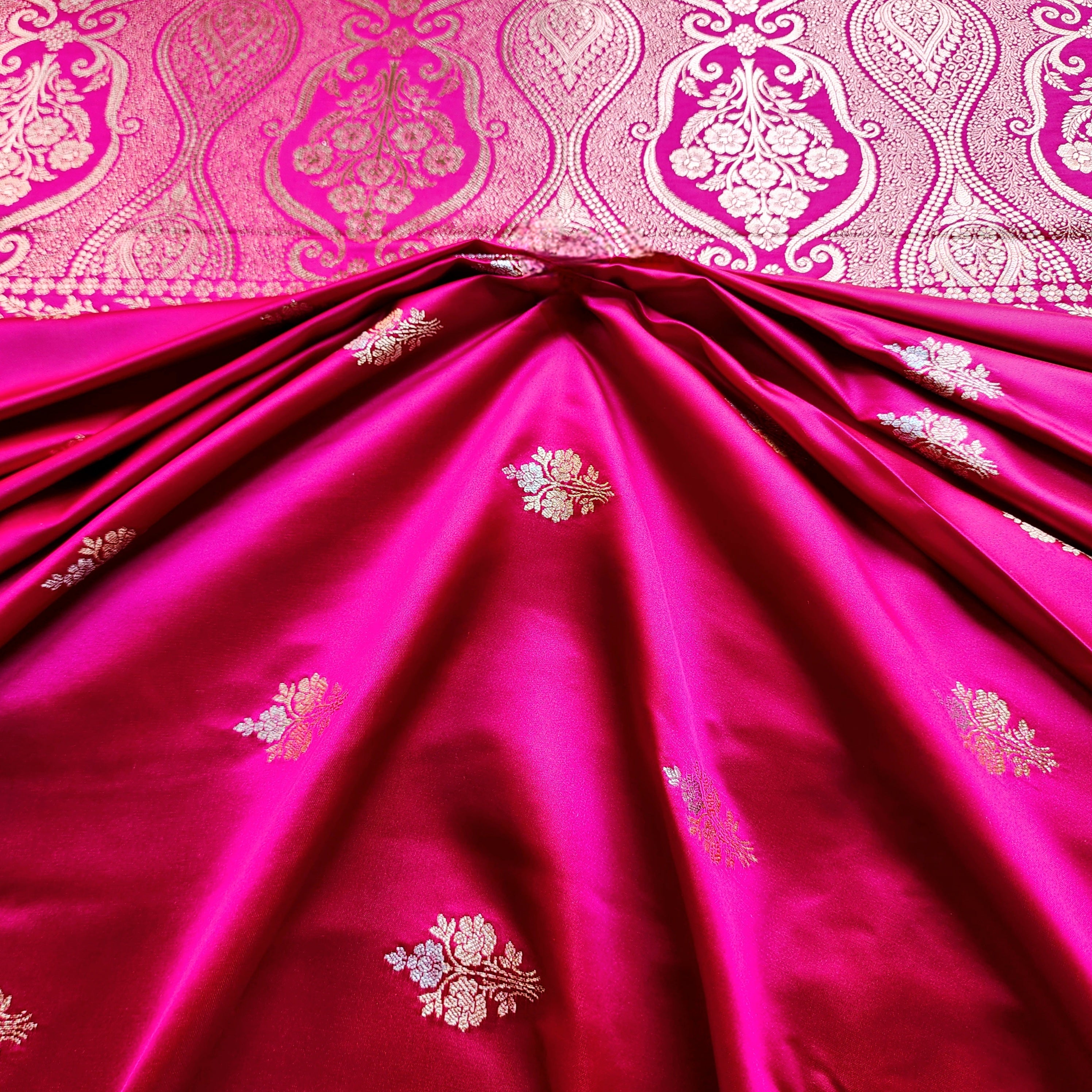 Dual-Tone Pink Pure Banarasi Katan Silk Saree