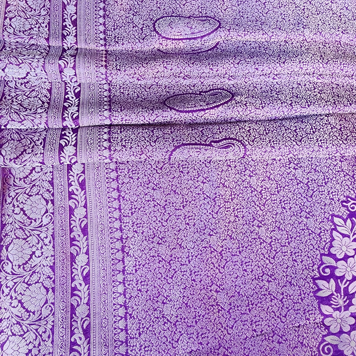 Dark Purple Katan Tanchoi Saree