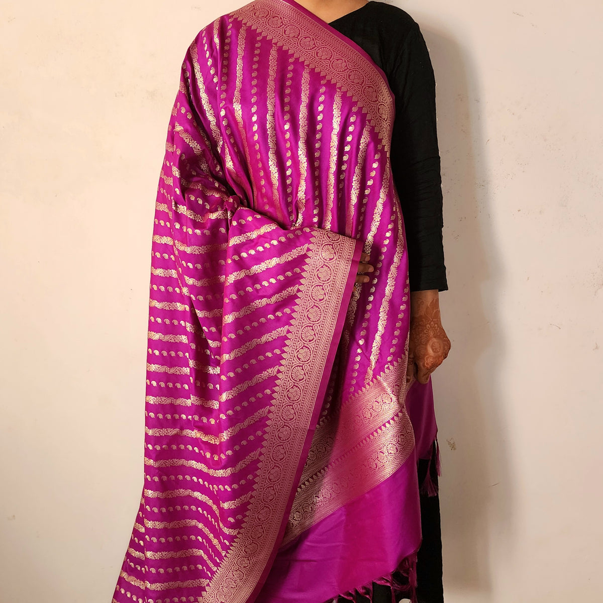 Royal Purple - Banarasi Leheriya Style Dupatta