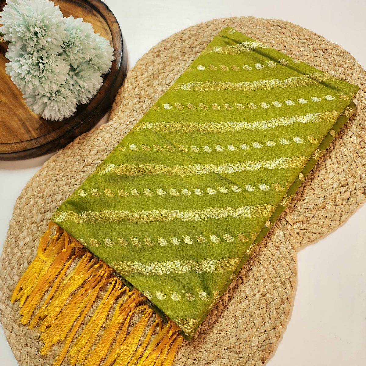 Parrot Green - Banarasi Leheriya Style Dupatta