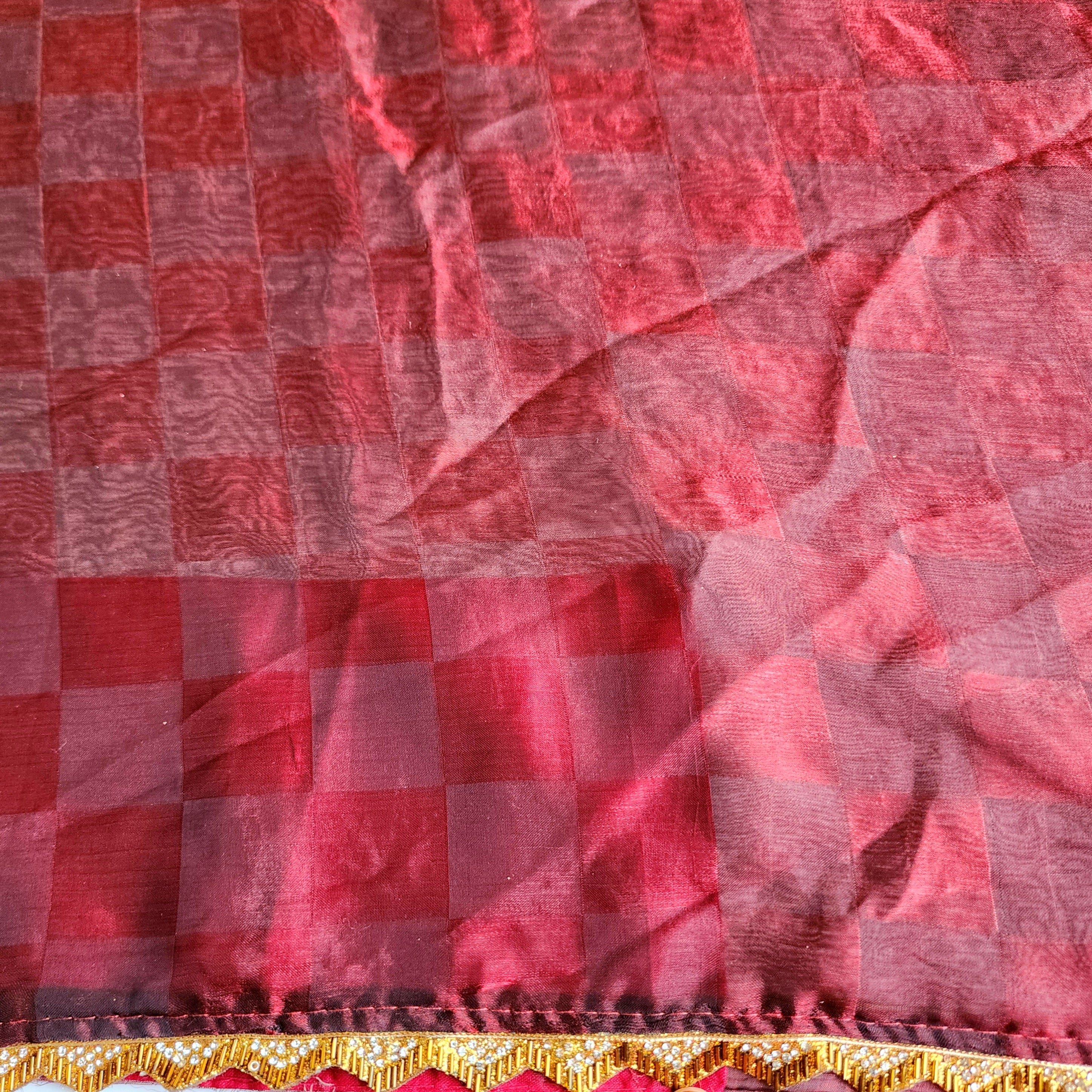 Maroon Designer Chiffon Silk Saree