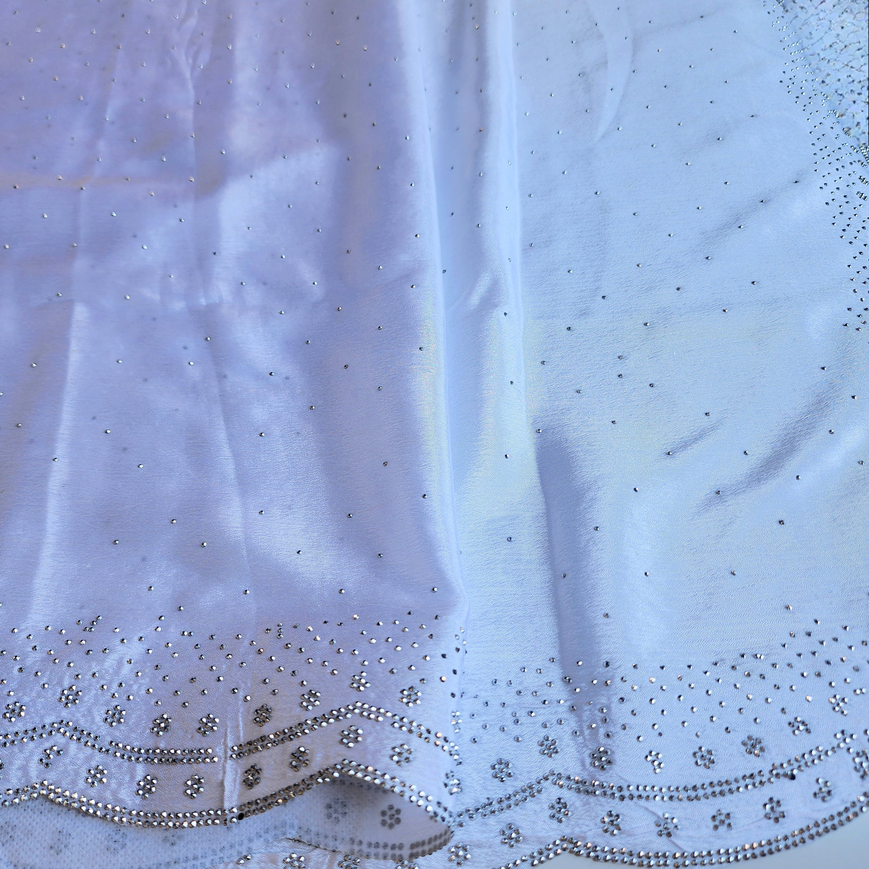 Georgette Designer Sequinned Saree - Frosted Pearl
