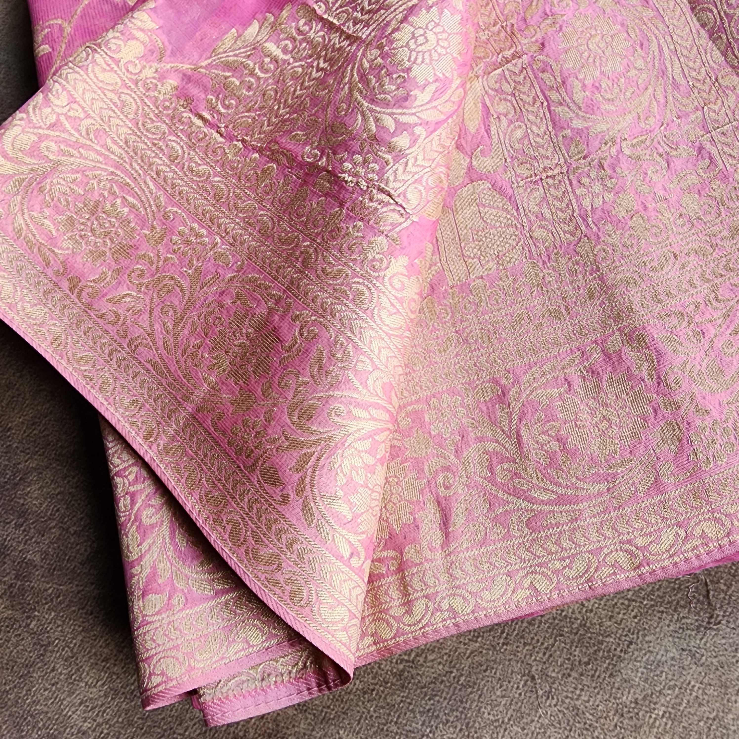 Khaddi Georgette Pure Banarasi Saree in Magenta
