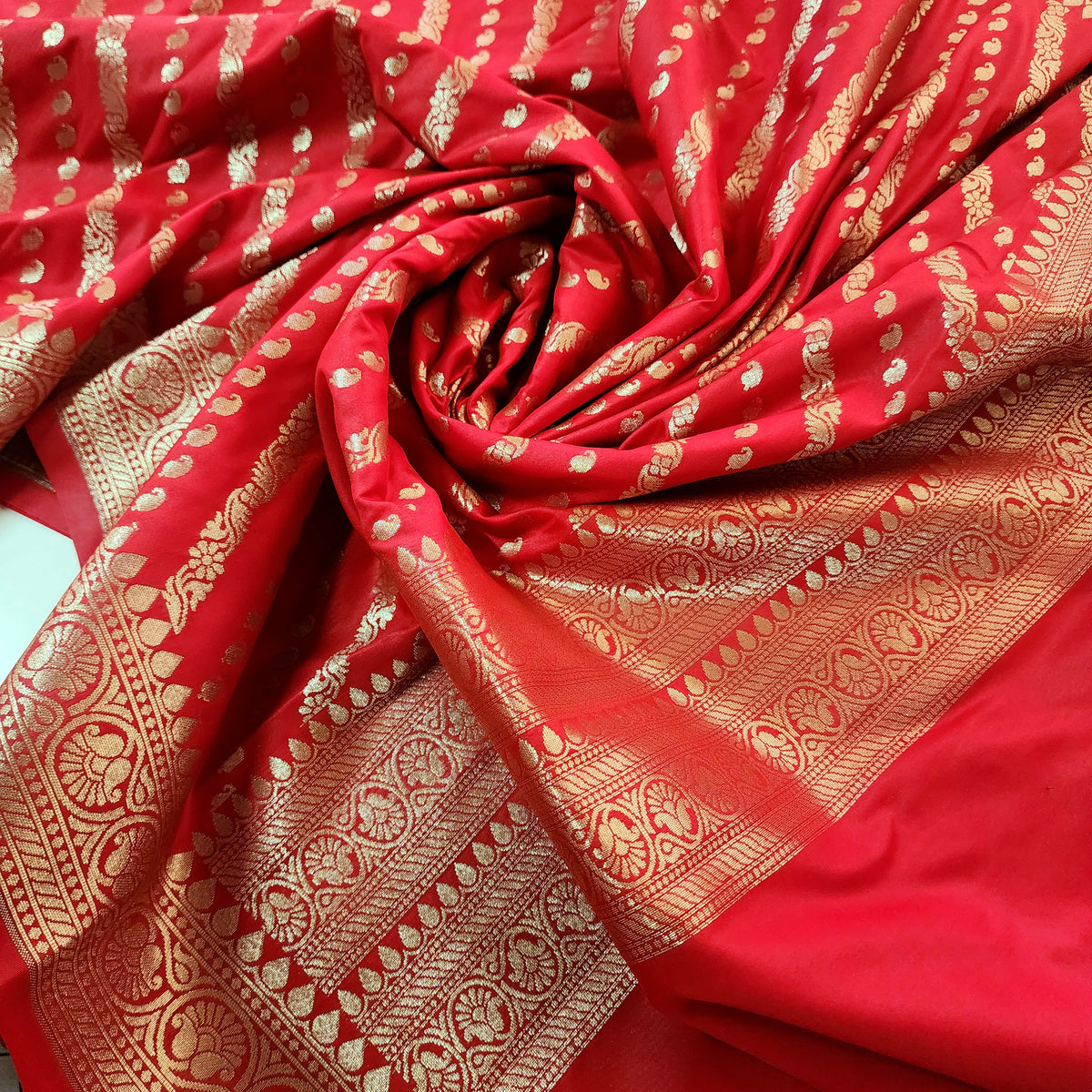 Red - Banarasi Leheriya Style Dupatta
