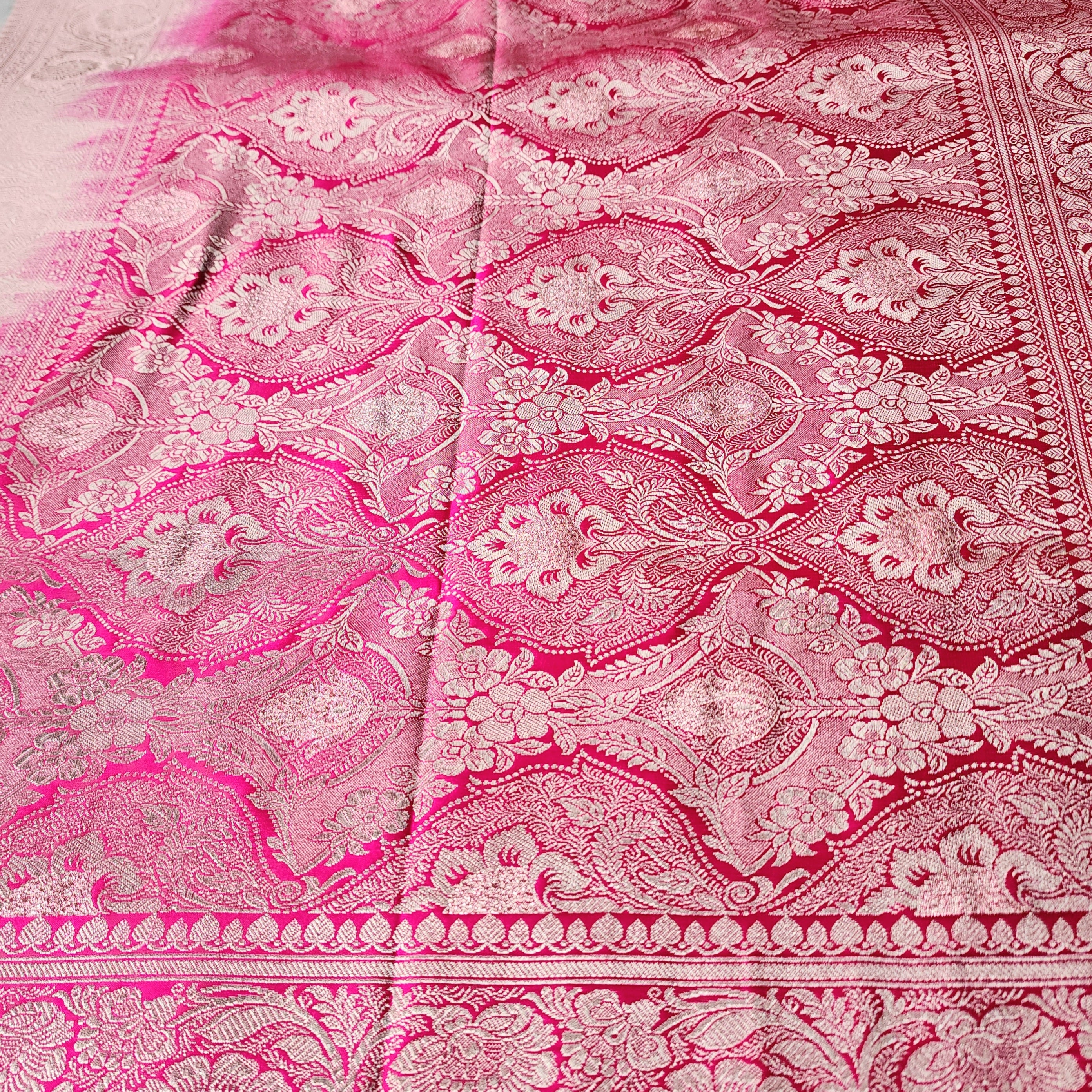 Pastel Aqua Blue Pure Banarasi Katan Silk Saree with light Gold Zari Weaving