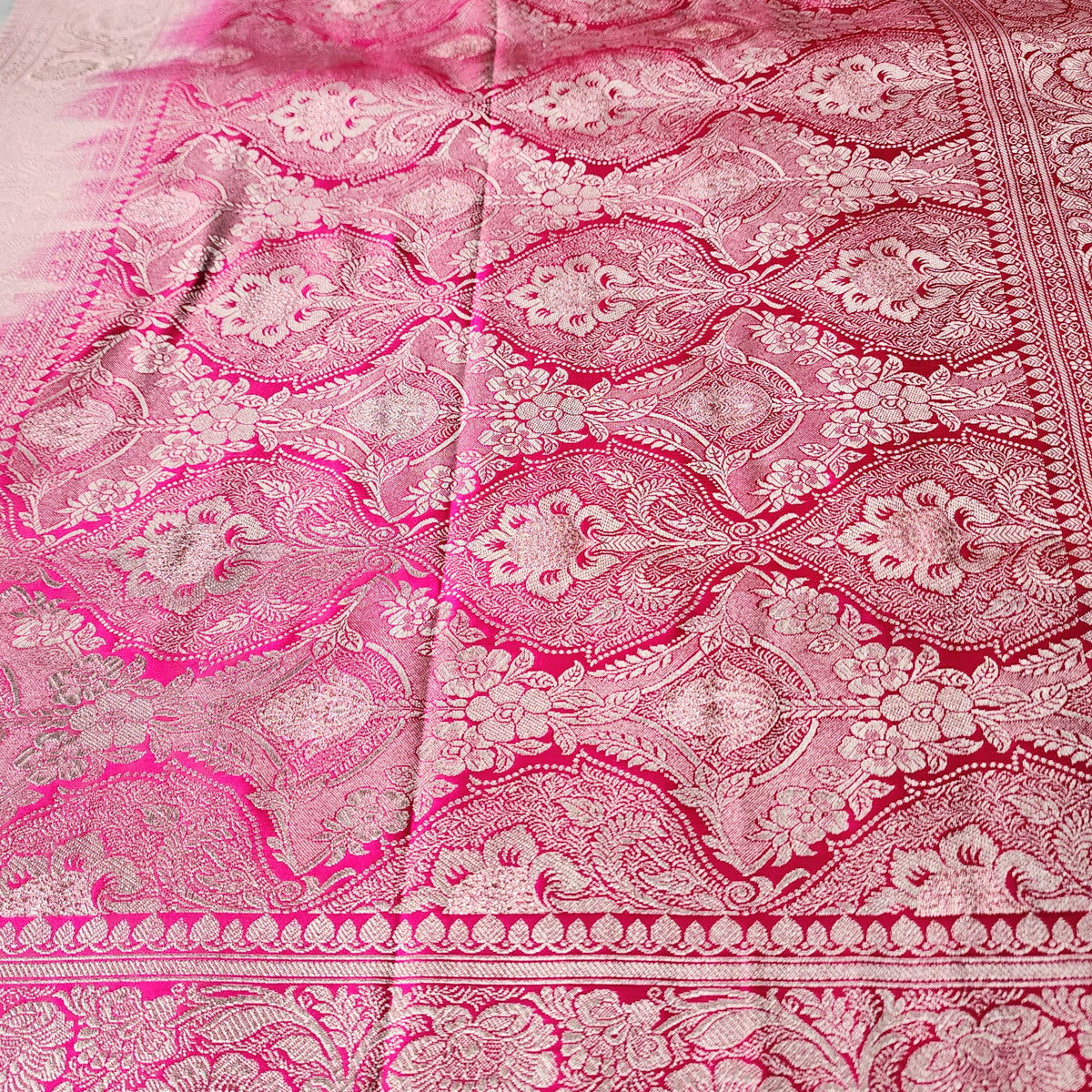 Pastel Aqua Blue Pure Banarasi Katan Silk Saree with light Gold Zari Weaving