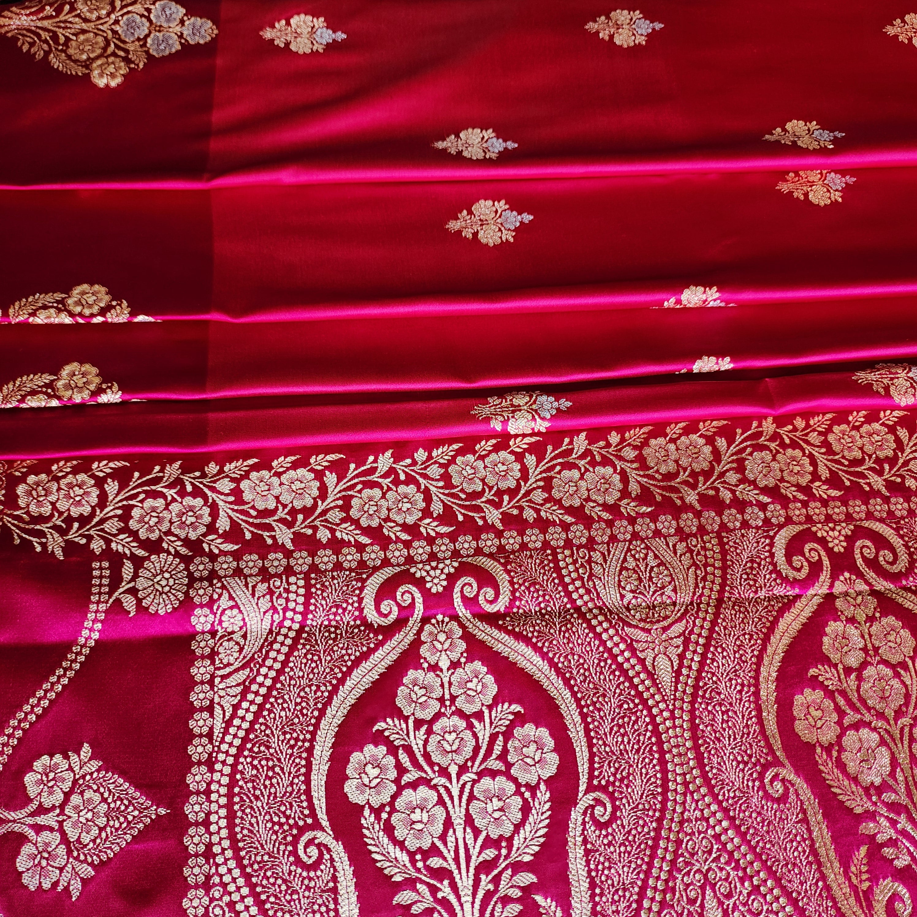 Dual-Tone Pink Pure Banarasi Katan Silk Saree