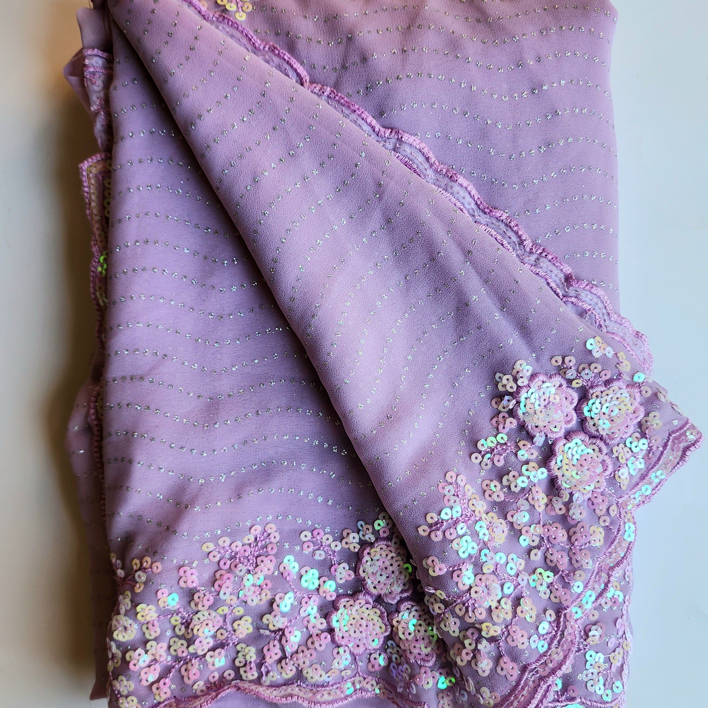 Dusty Orchid Designer Sequinned Saree