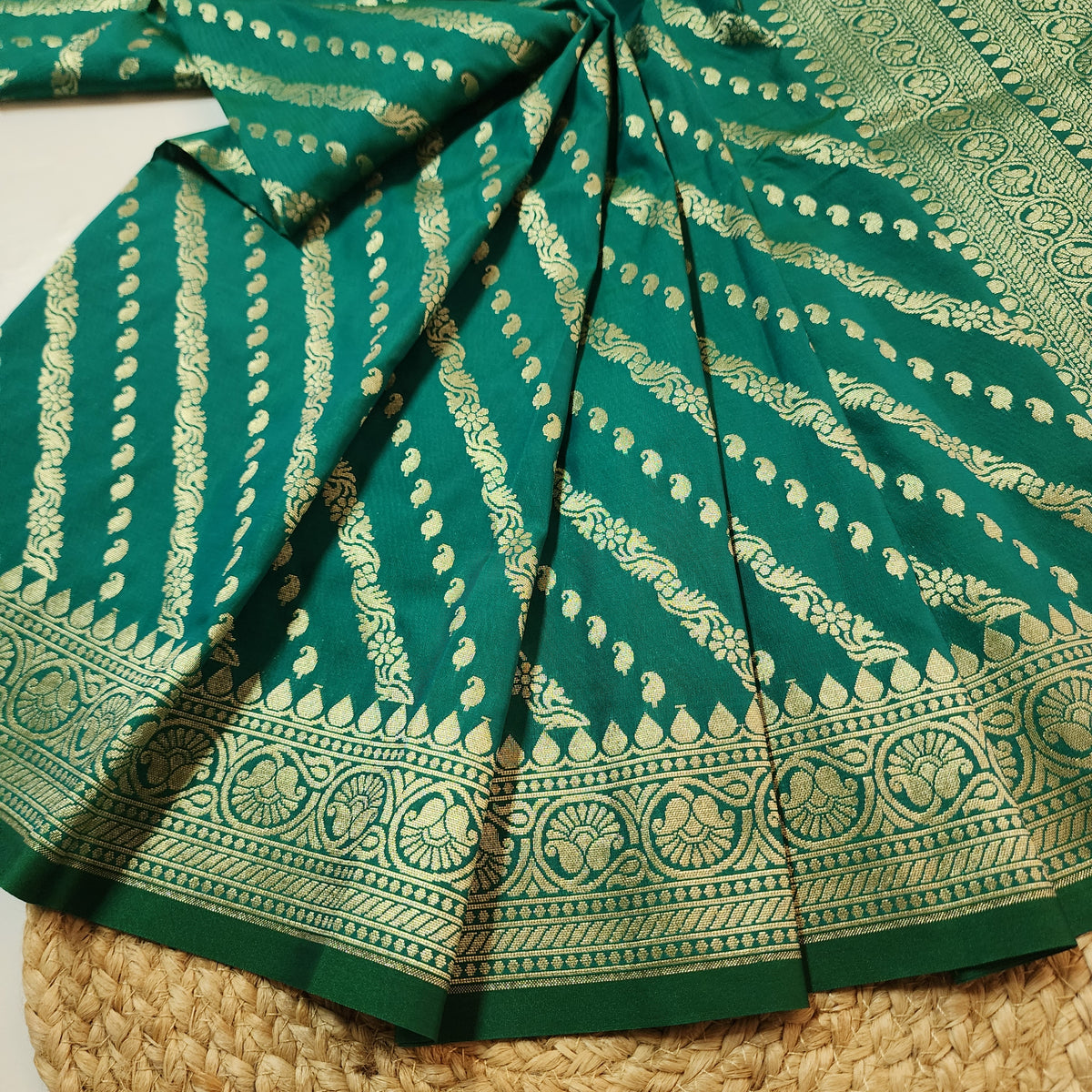 Teal Blue - Banarasi Leheriya Style Dupatta