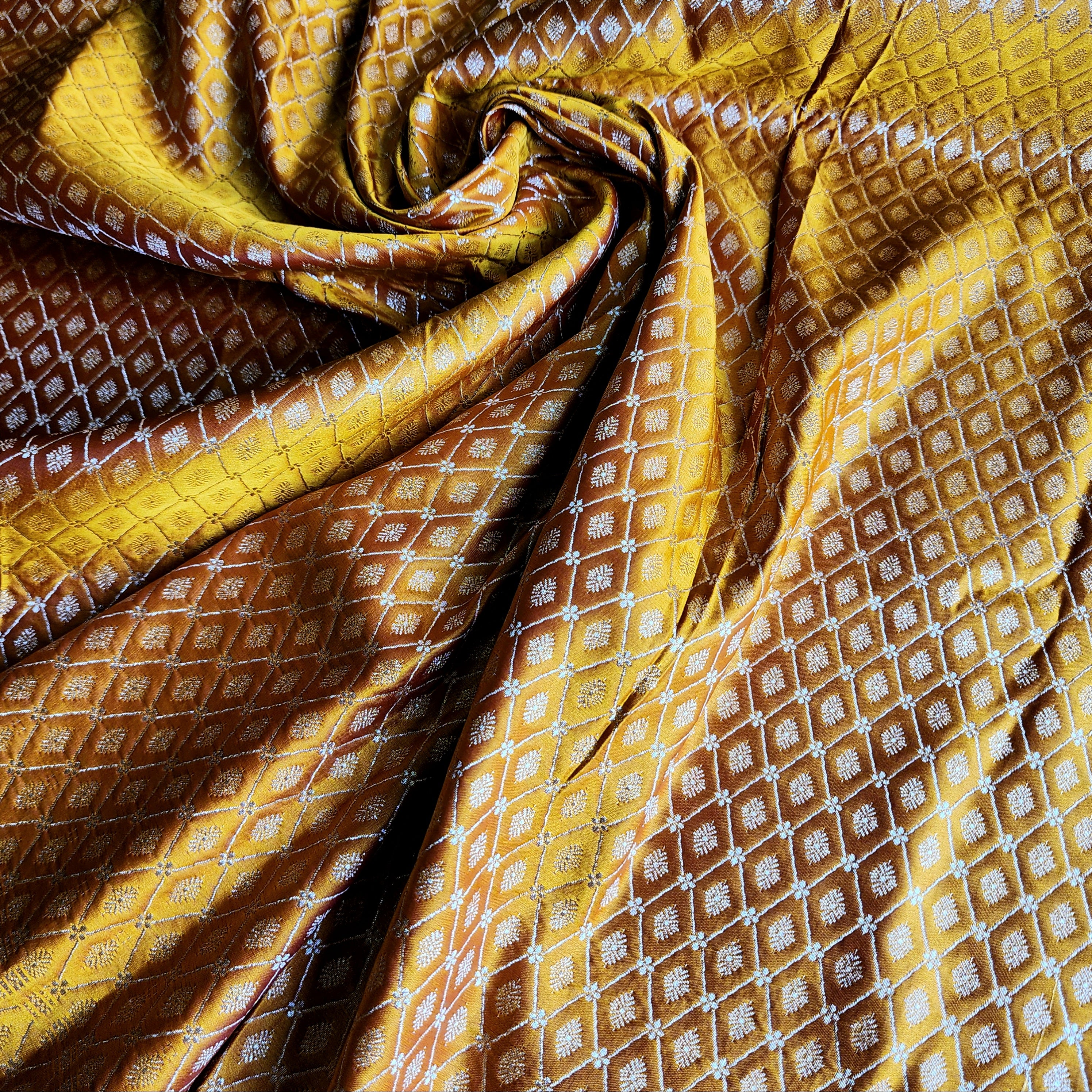 Dusty Rose Pink Katan Silk Saree with Mustard and Gold Zari Border