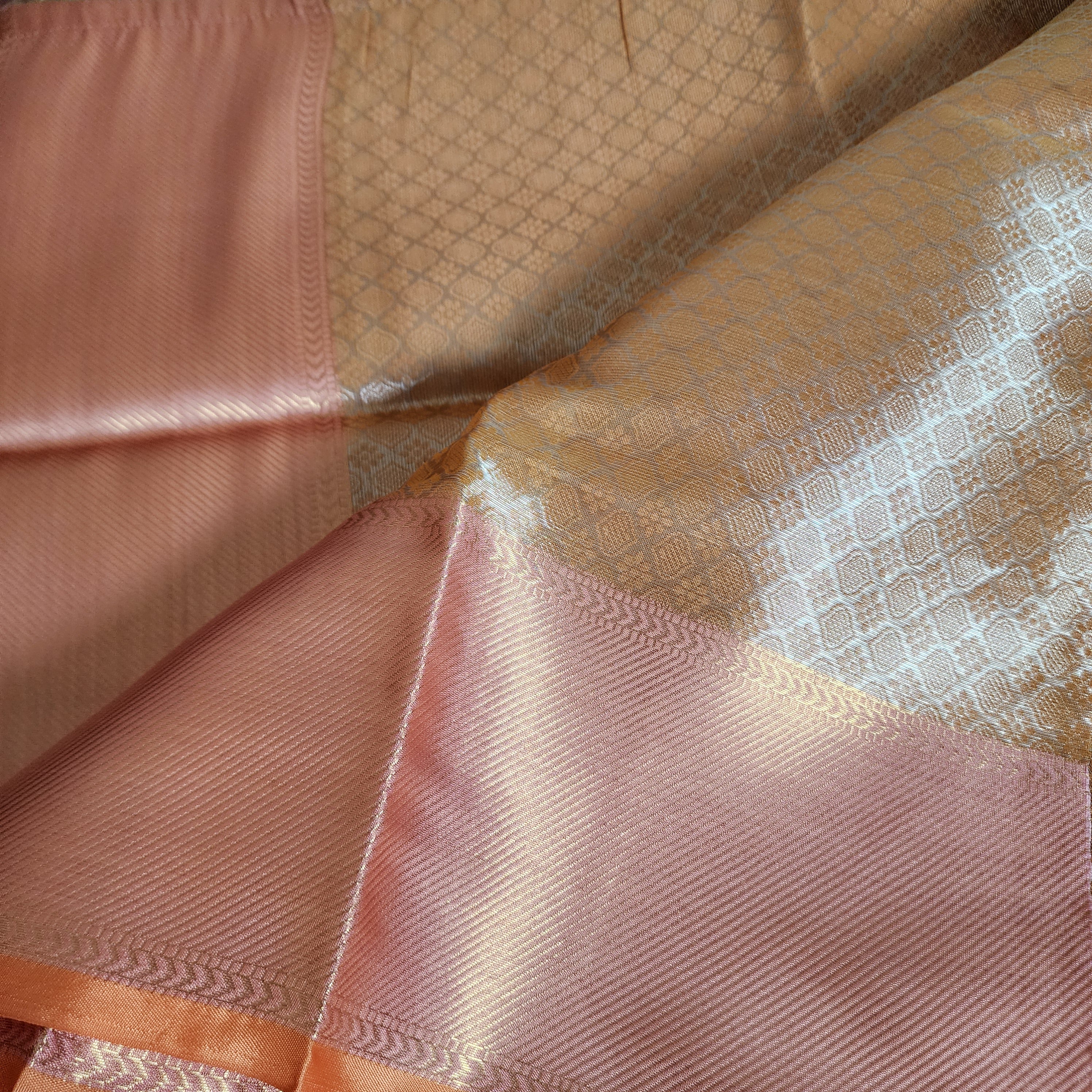 Kanjivaram style tissue Saree |Soft Dual pastel shade