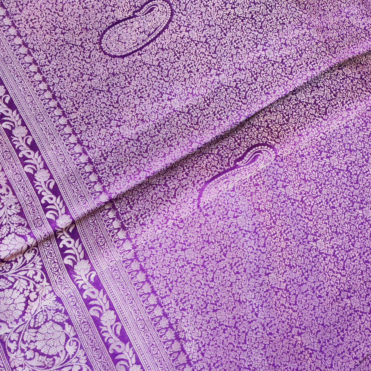 Dark Purple Katan Tanchoi Saree