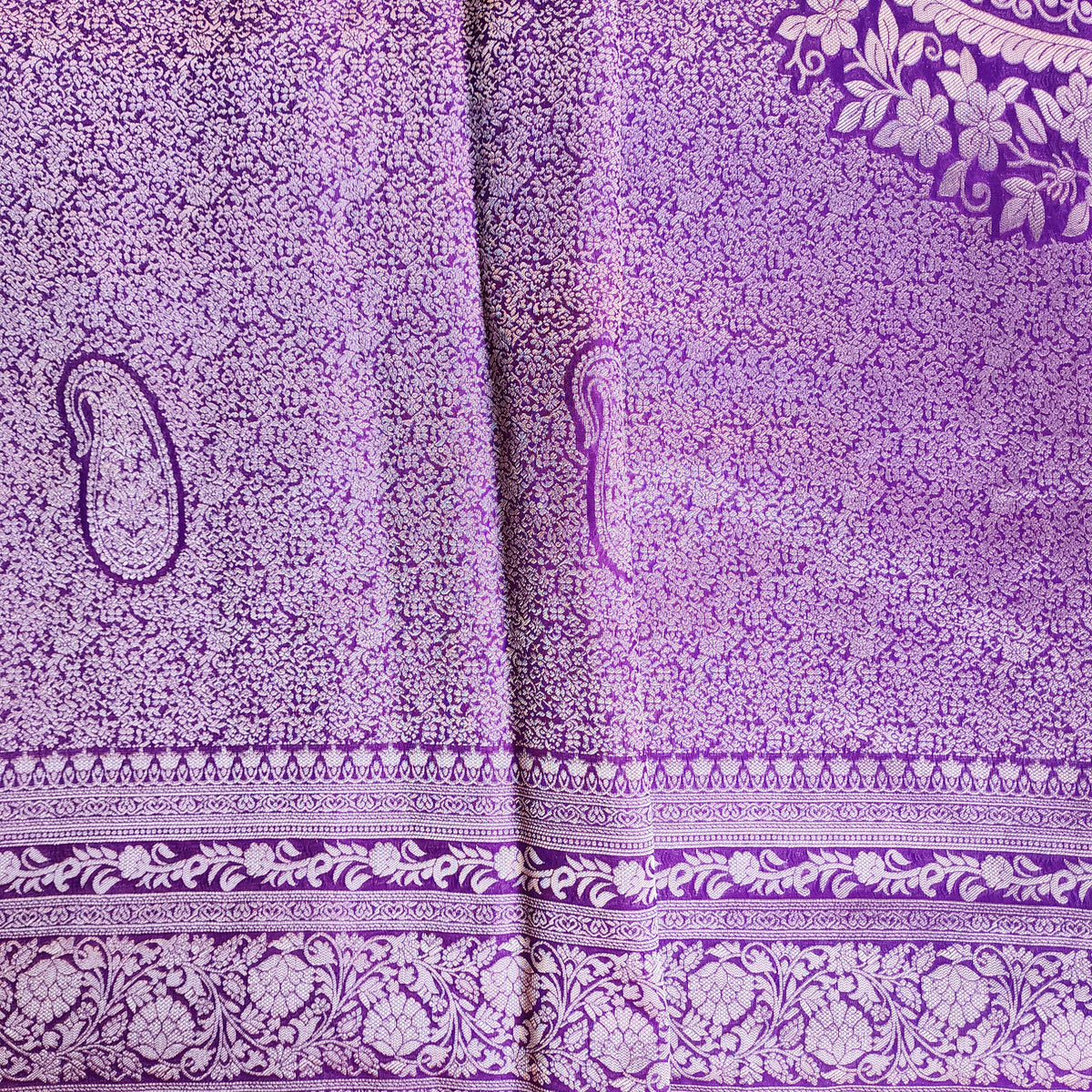 Dark Purple Katan Tanchoi Saree