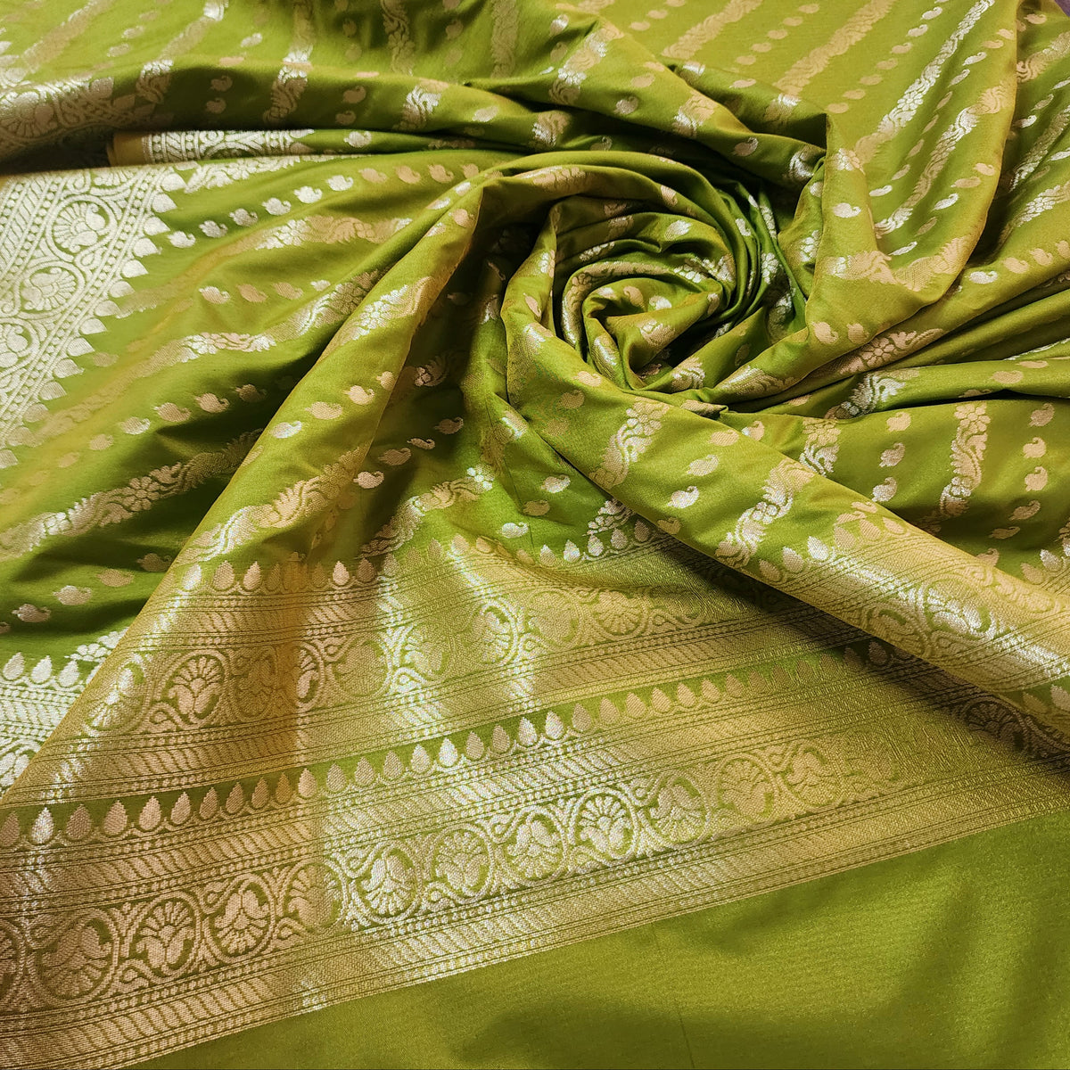 Parrot Green - Banarasi Leheriya Style Dupatta
