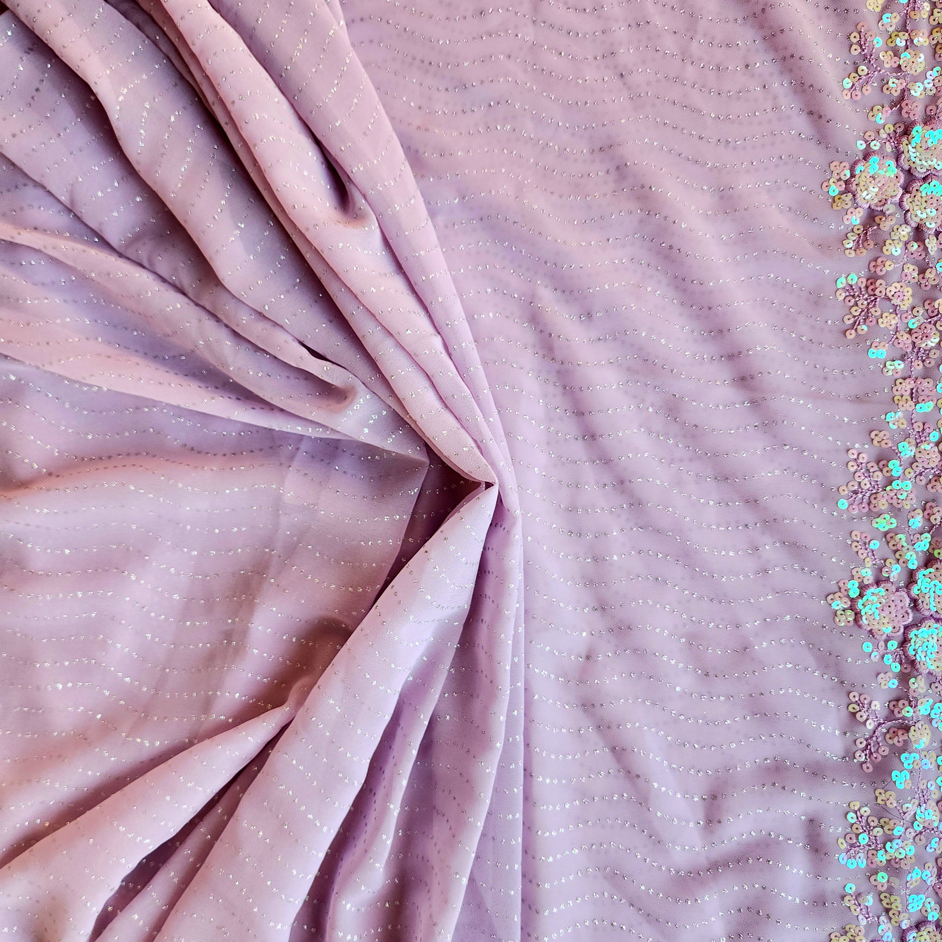 Dusty Orchid Designer Sequinned Saree