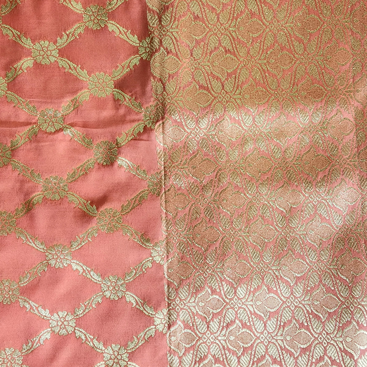 Banarasi Tapetta Silk - Peach Zari Jaal Dupatta