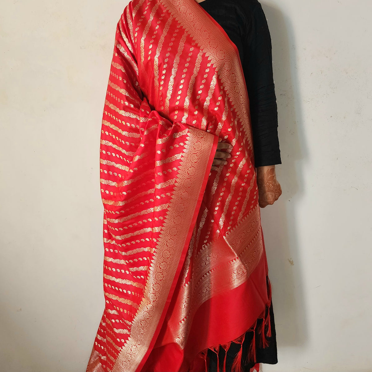 Red - Banarasi Leheriya Style Dupatta