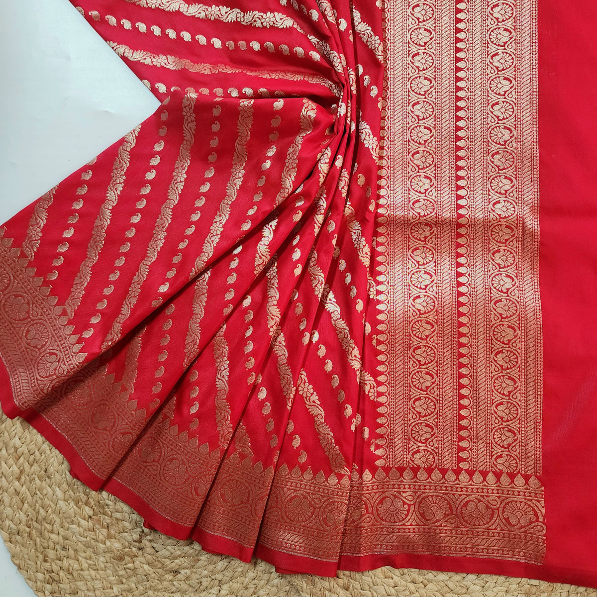 Red - Banarasi Leheriya Style Dupatta