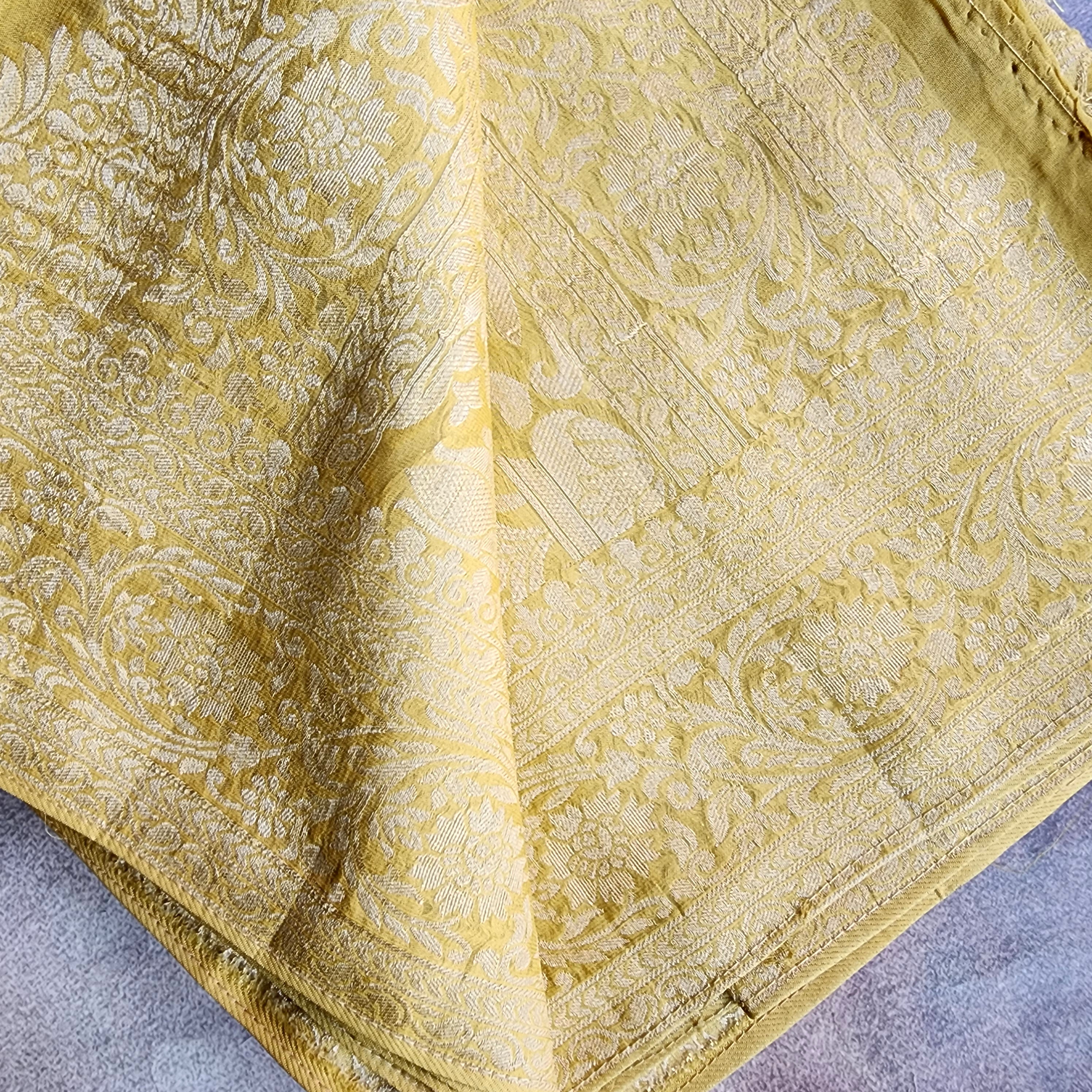 Khaddi Georgette Pure Banarasi Saree in Shade of Yellow