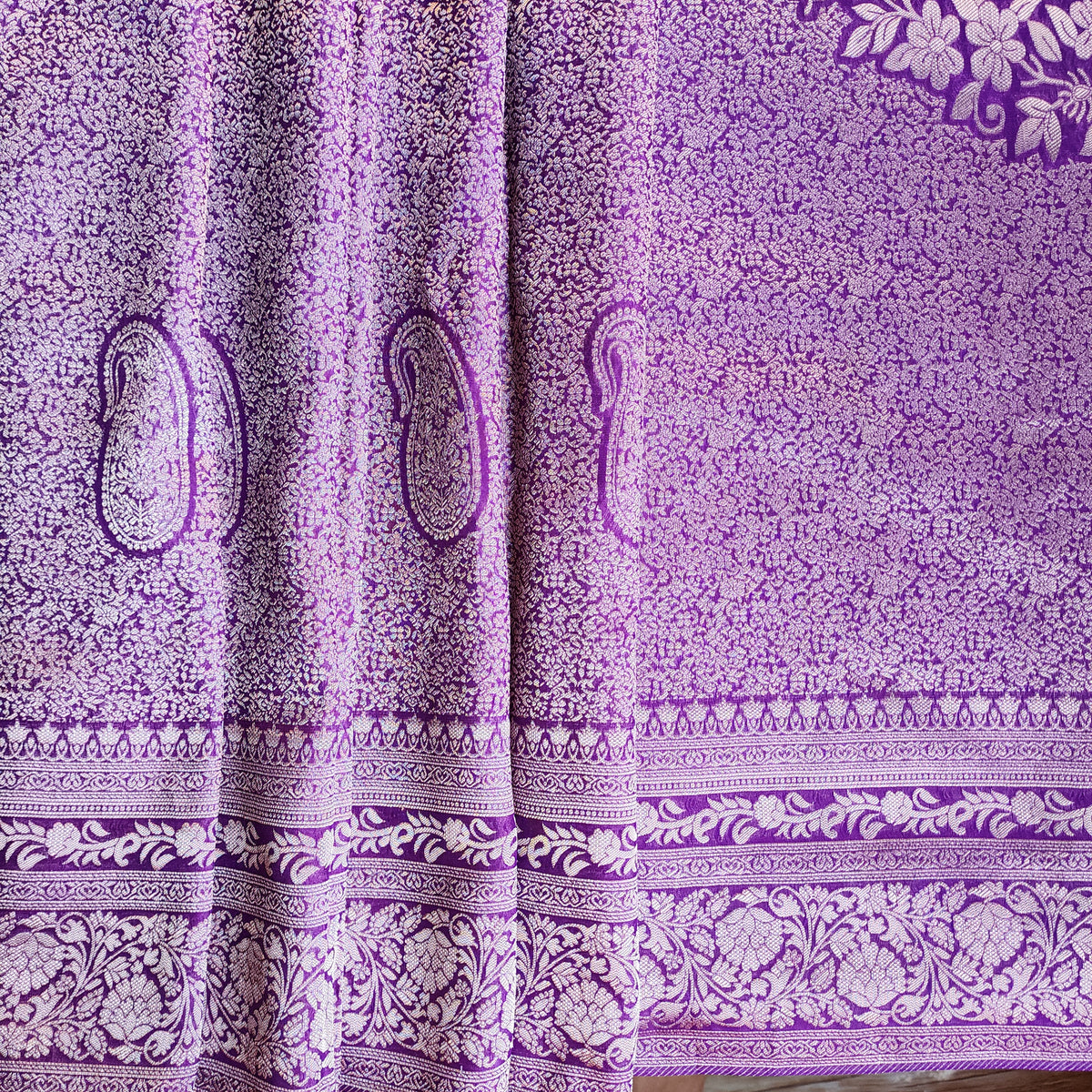 Dark Purple Katan Tanchoi Saree