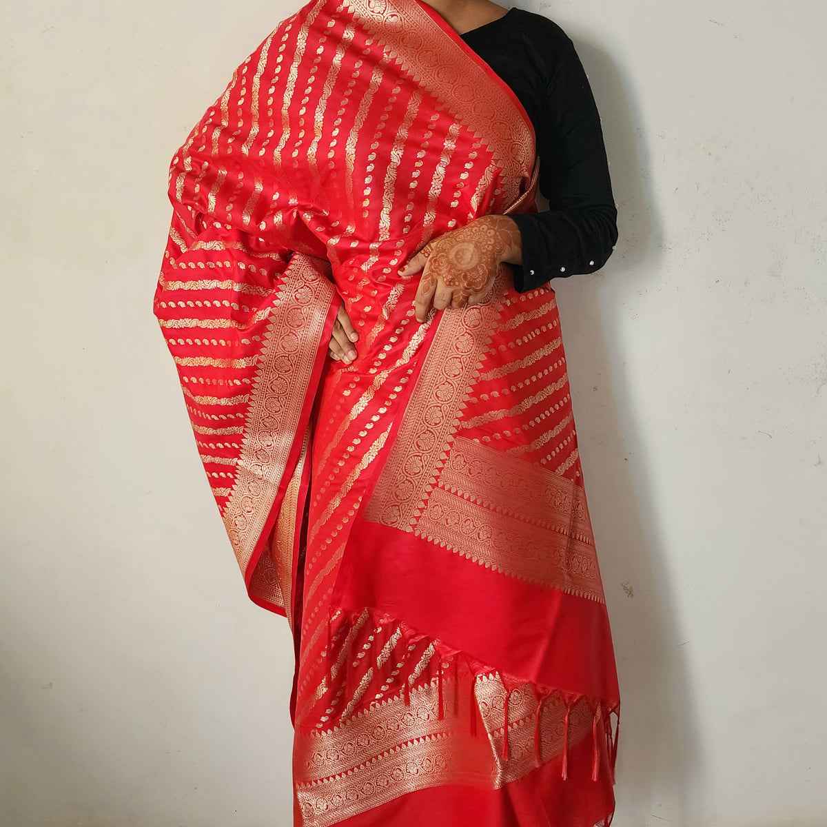 Red - Banarasi Leheriya Style Dupatta