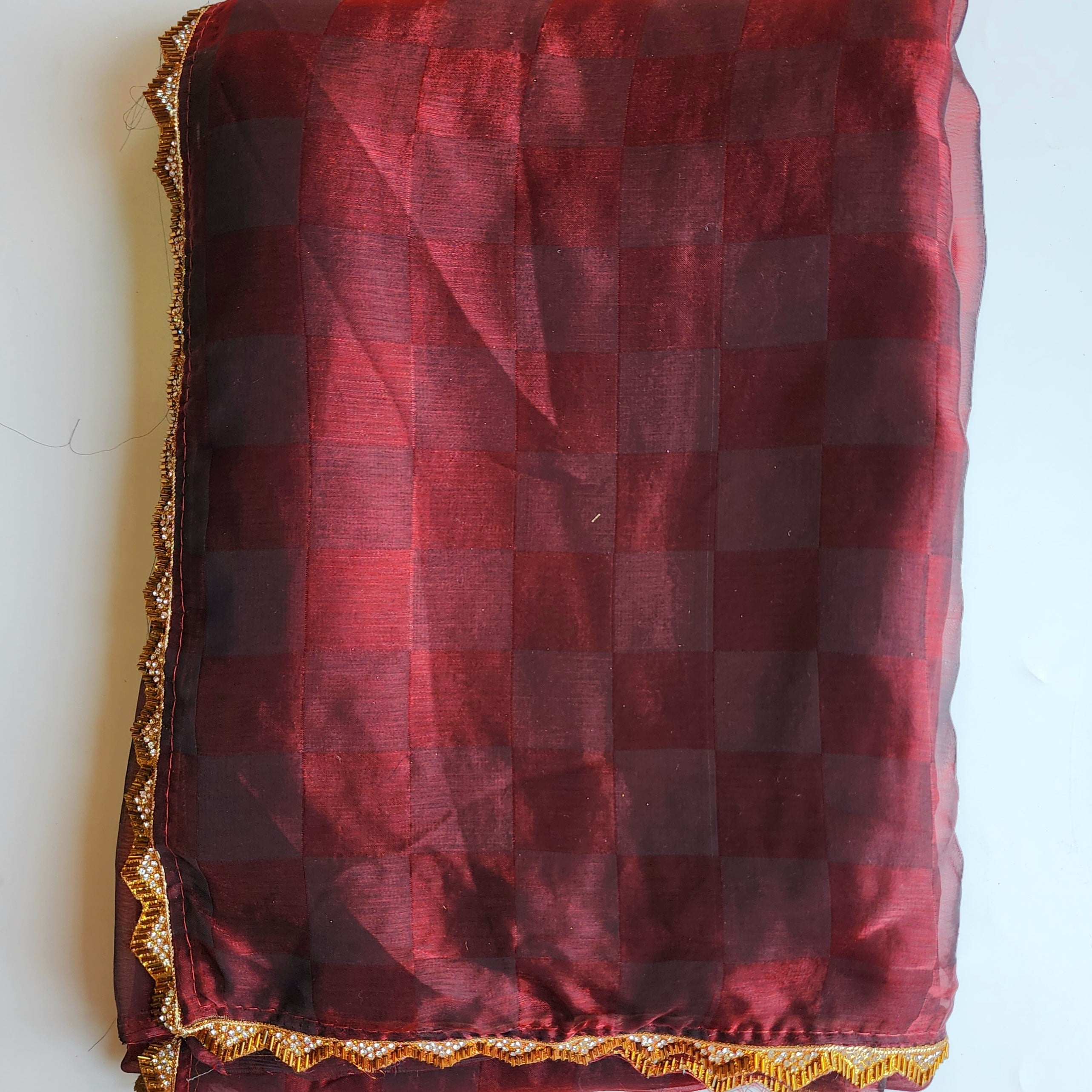 Maroon Designer Chiffon Silk Saree