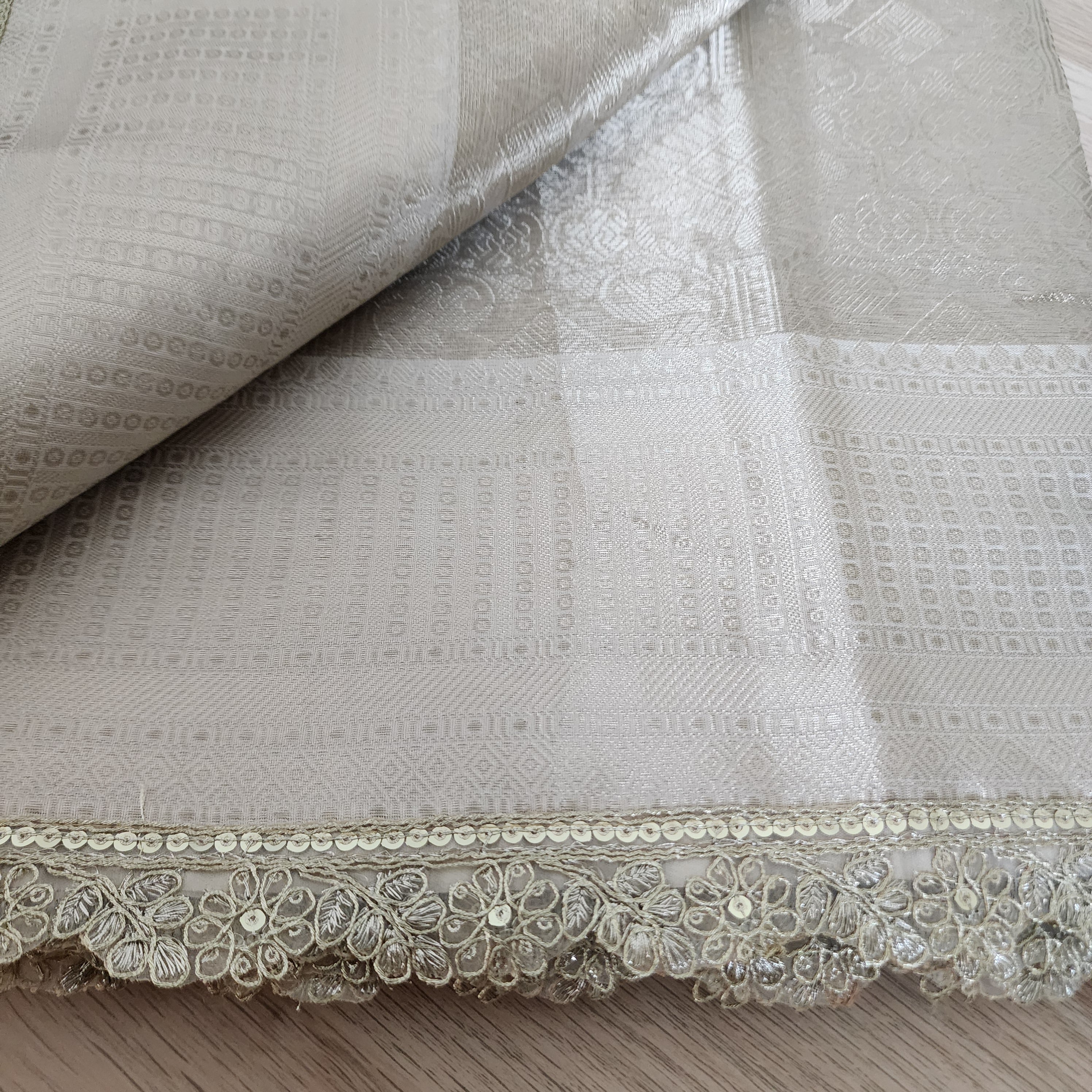 Elegant Glass Tissue Silk Saree in Brocade style weaving