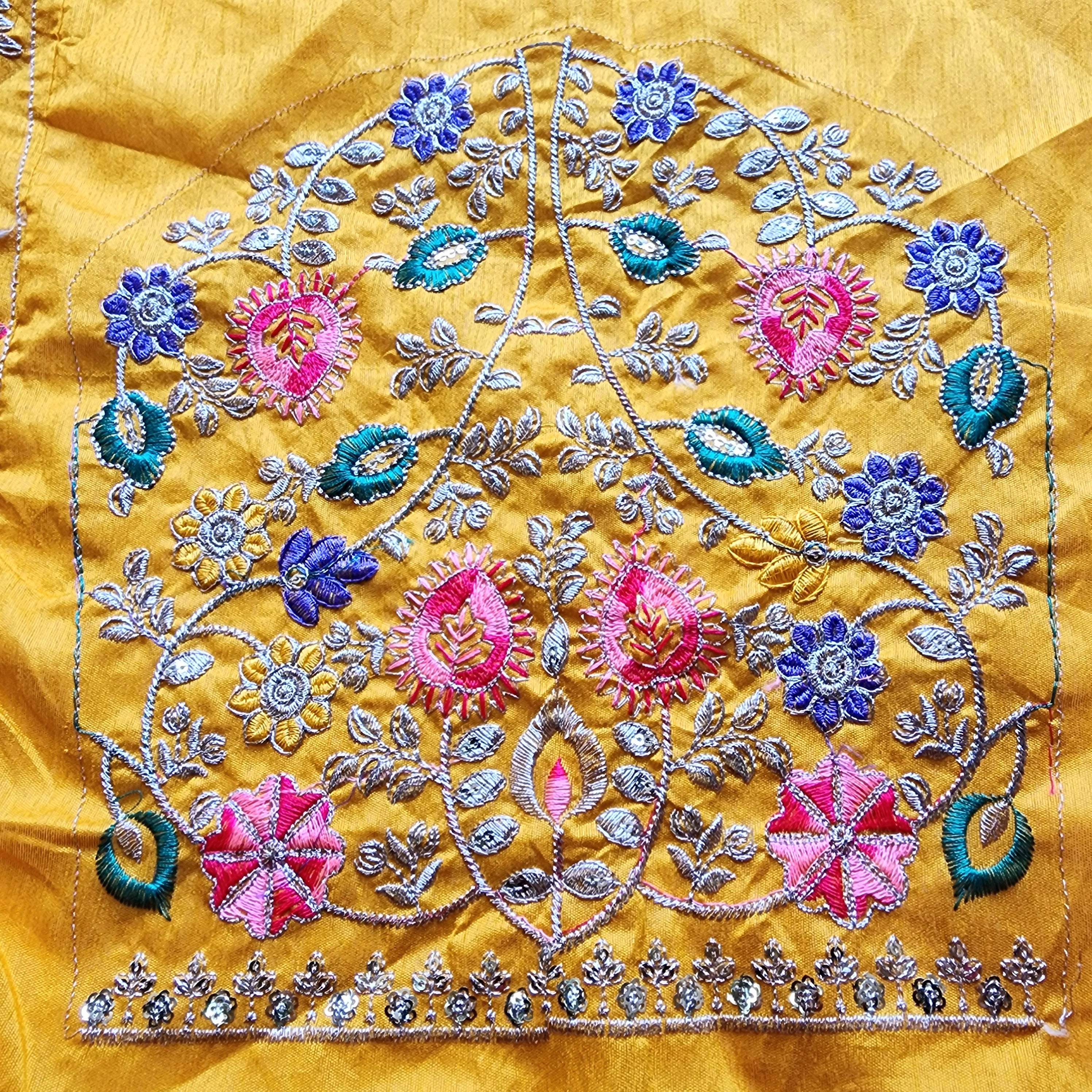 Embroidered Bandhani Designer Saree in Yellow