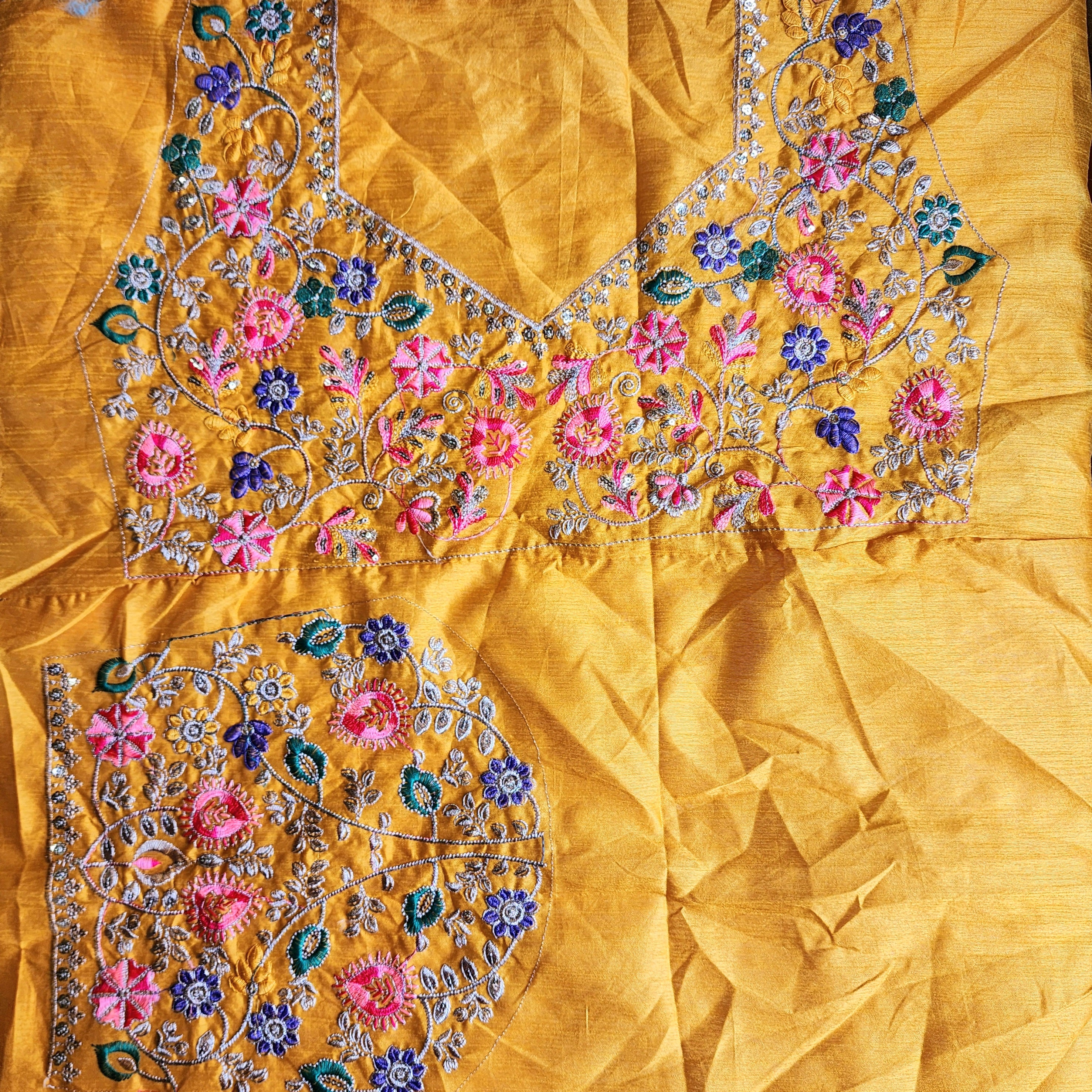 Embroidered Bandhani Designer Saree in Yellow