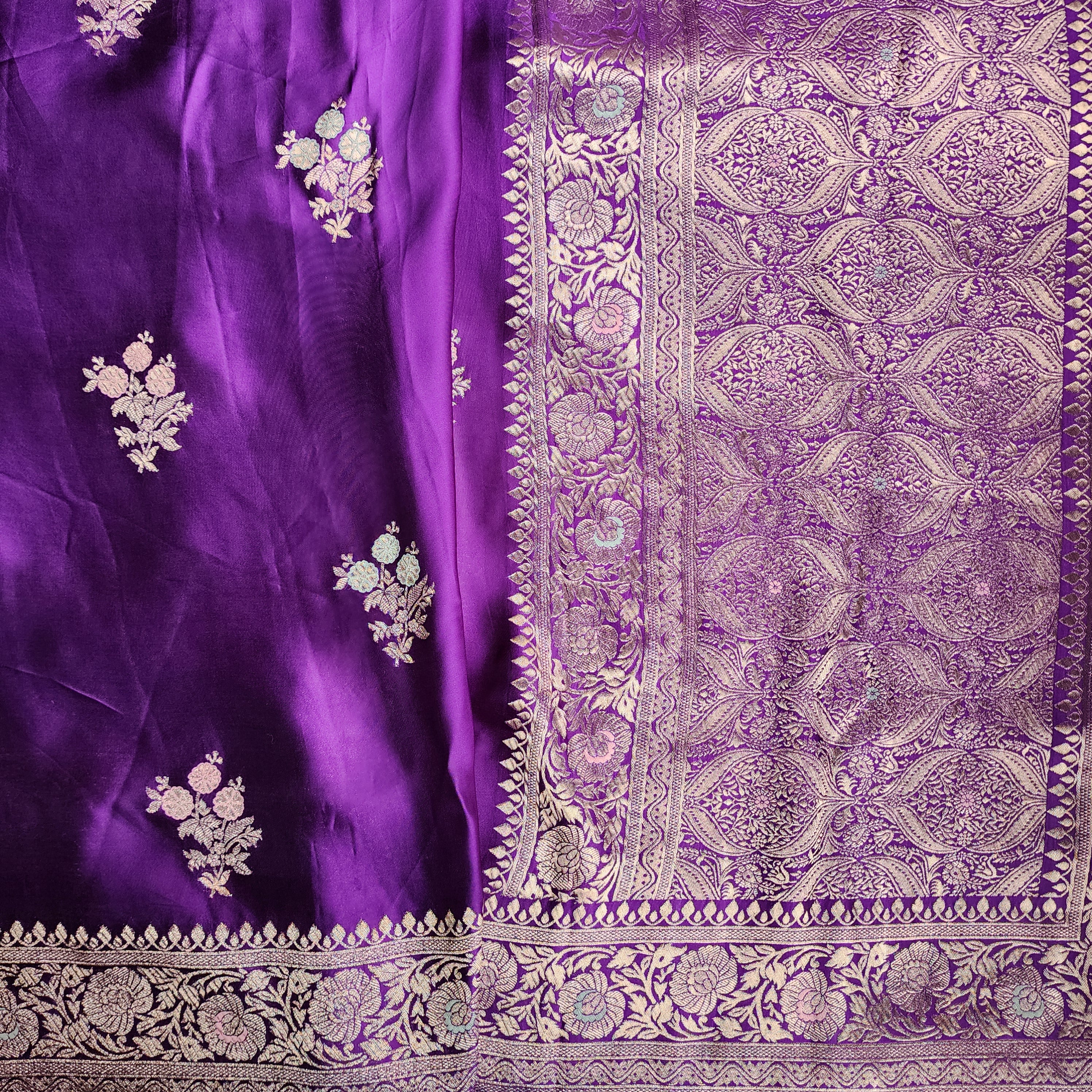 Royal Purple Mashru Katan Silk Saree