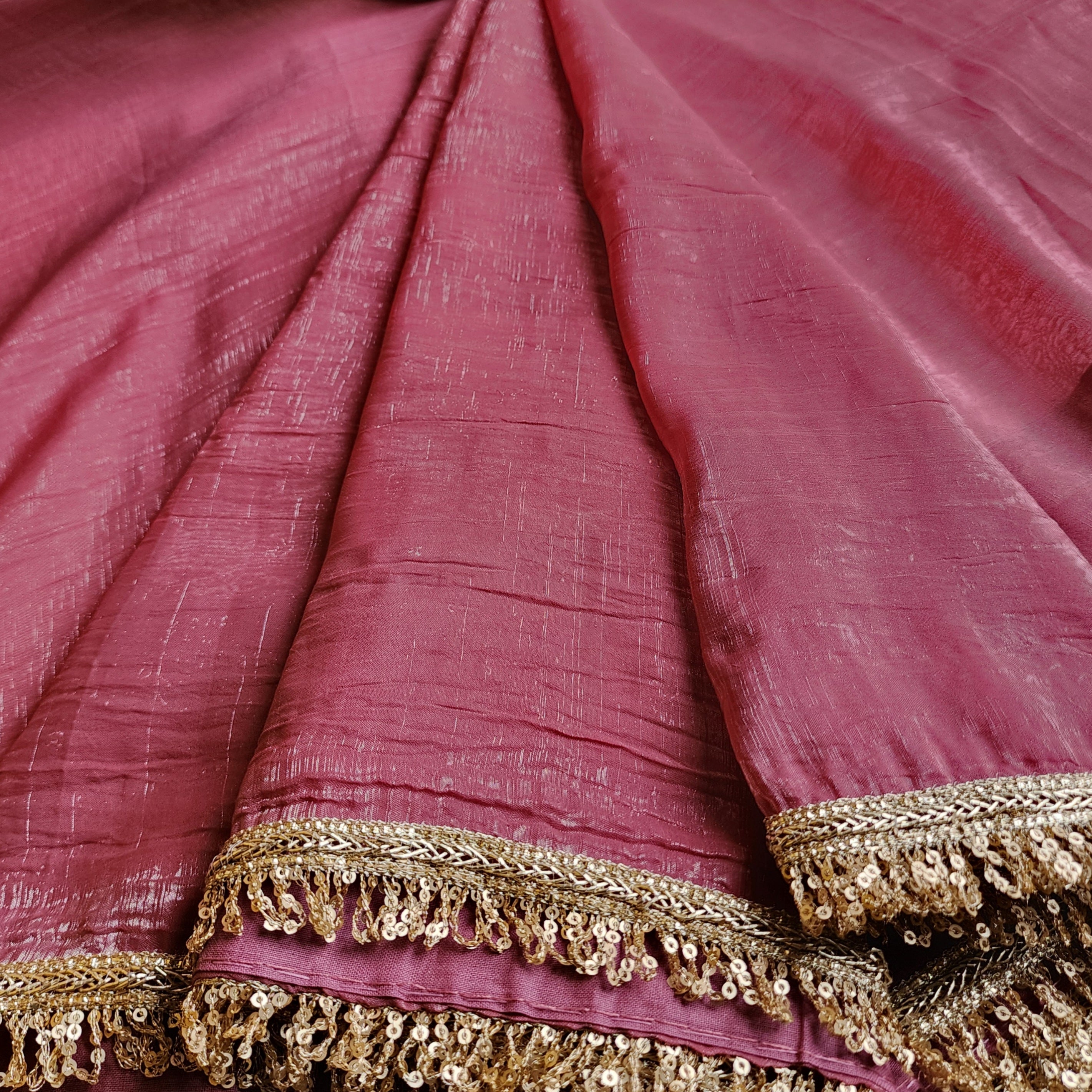 Blush Pink Designer Organza Saree