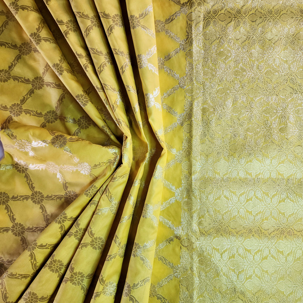 Banarasi Tapetta Silk - Sunshine Zari Jaal Dupatta