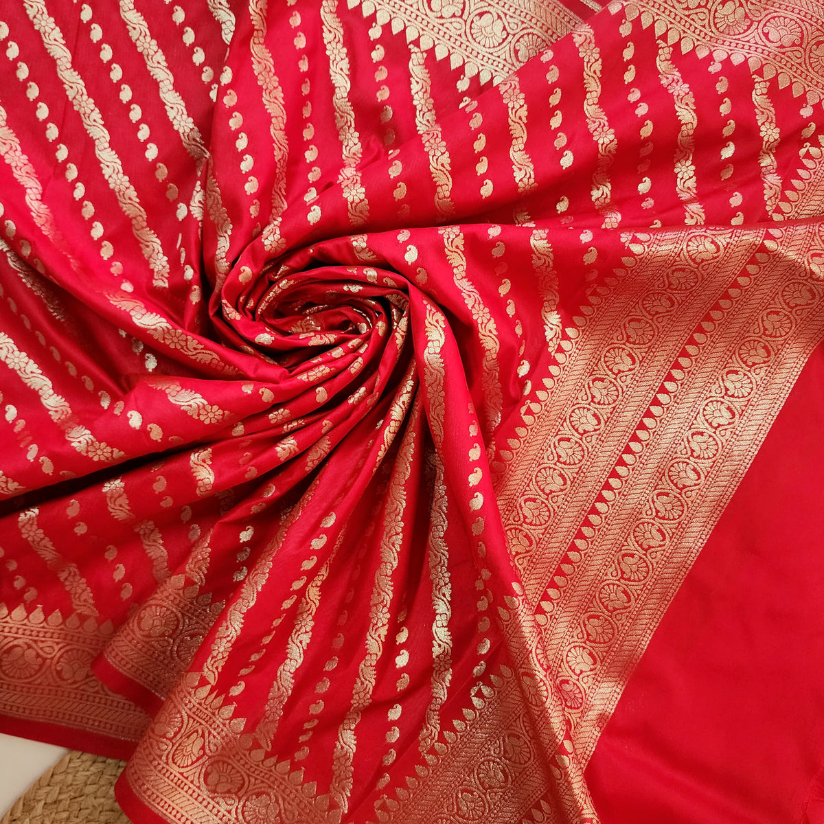 Red - Banarasi Leheriya Style Dupatta
