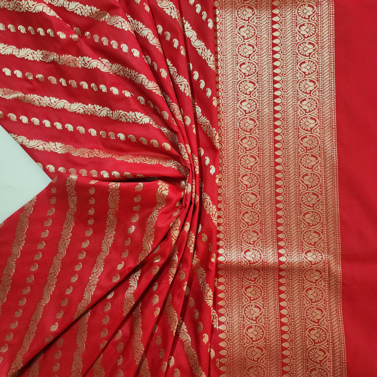Red - Banarasi Leheriya Style Dupatta