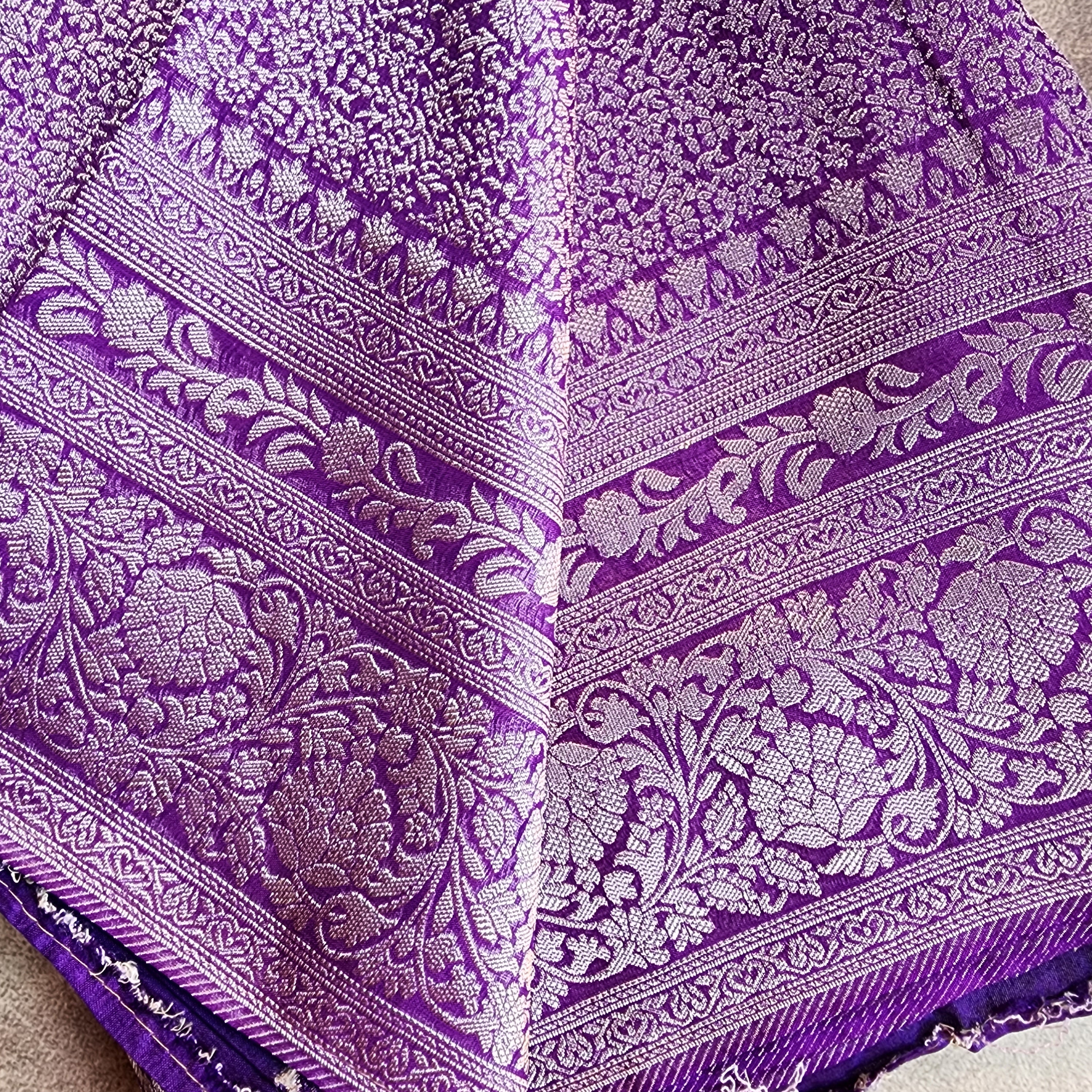 Dark Purple Katan Tanchoi Saree