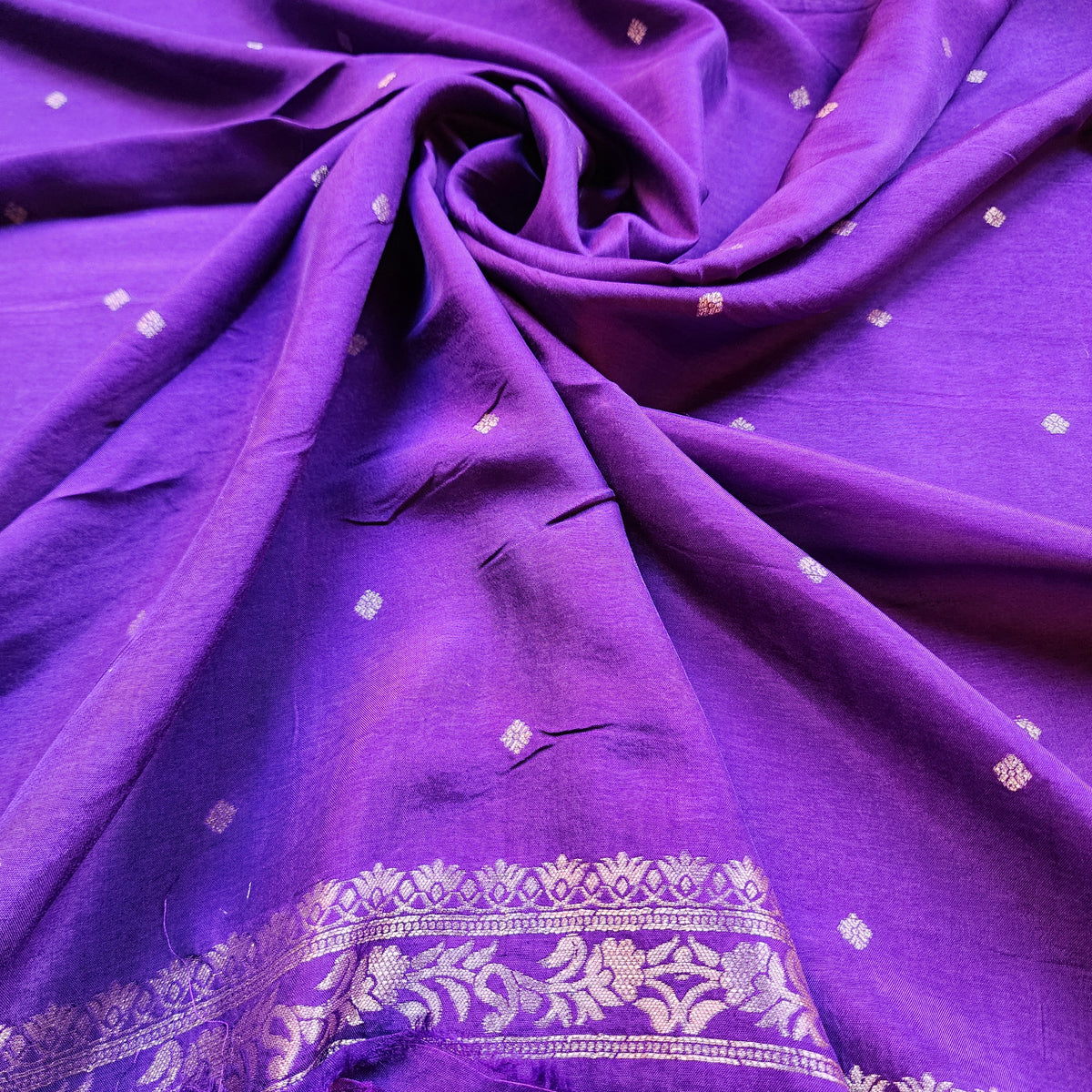 Dark Purple Katan Tanchoi Saree
