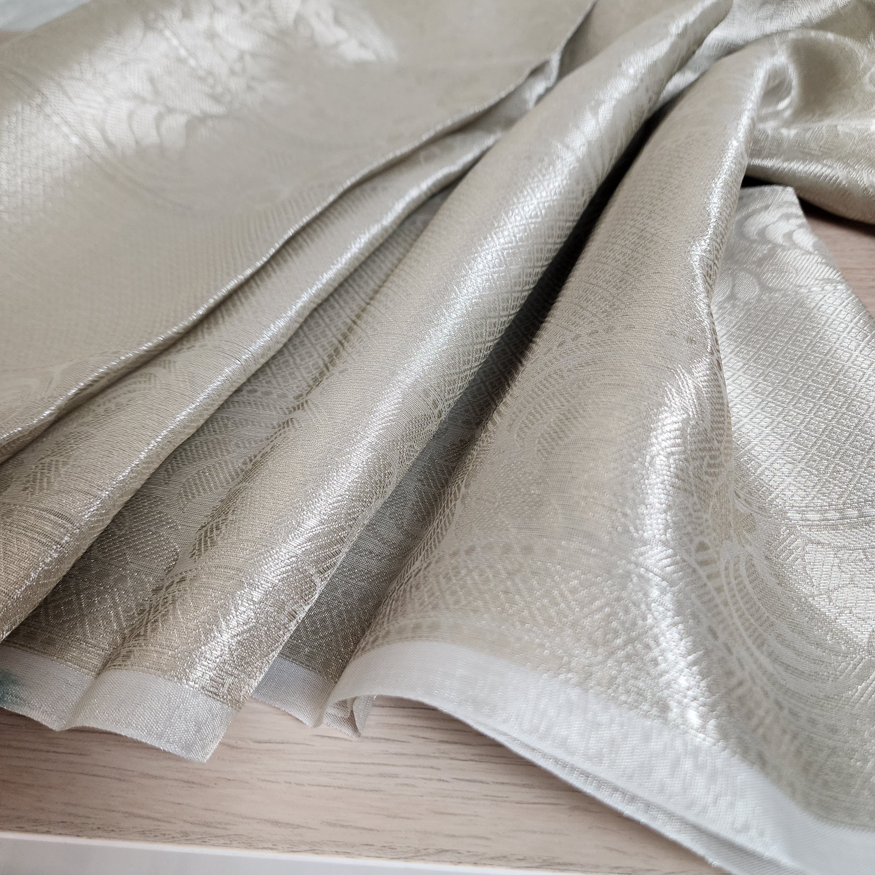 Classic Off-White Water Zari Tissue Sari with tassels