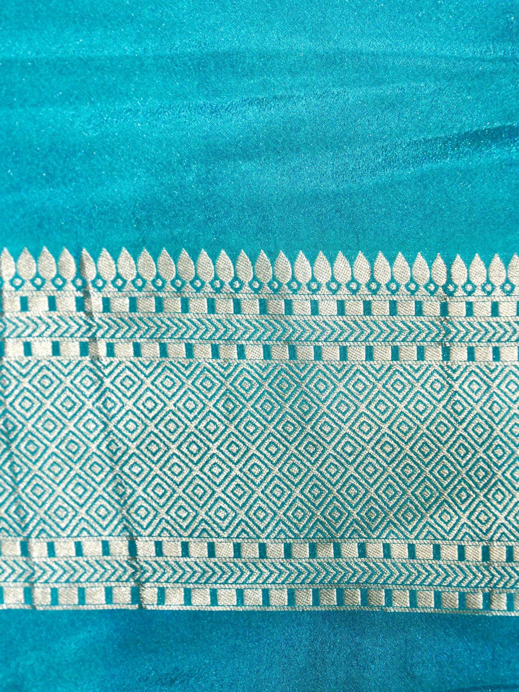 Wine Purple Crepe Georgette Silk Saree with Aqua Blue Border