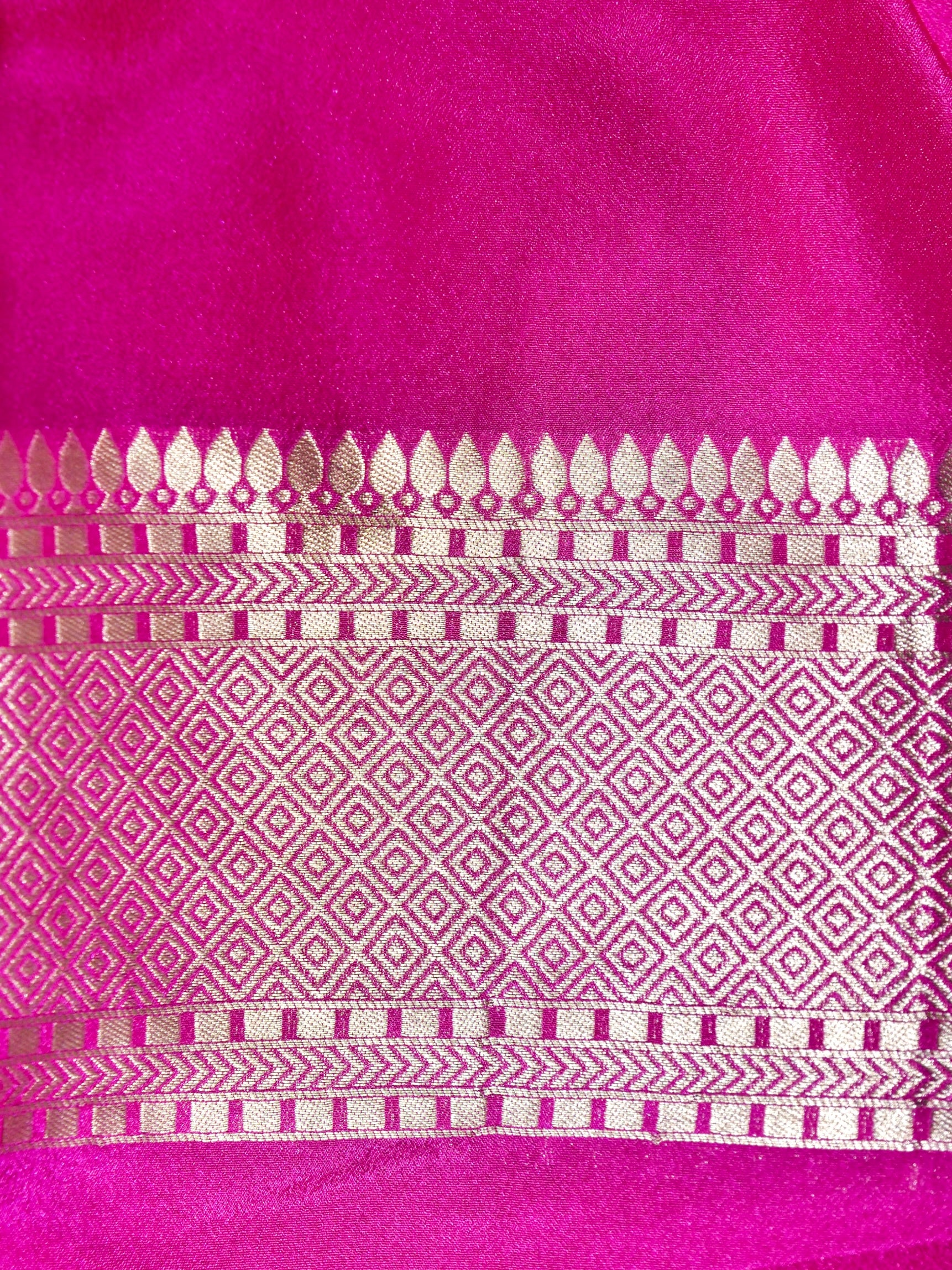 Butter Yellow Crepe Georgette Silk Saree with Rani Pink Border